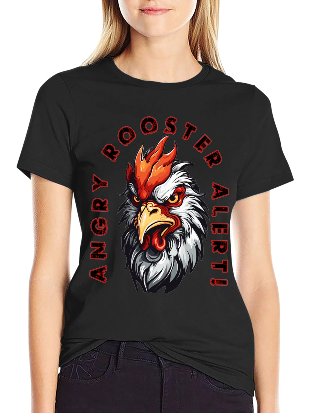 Angry Rooster Alert Graphic Tee