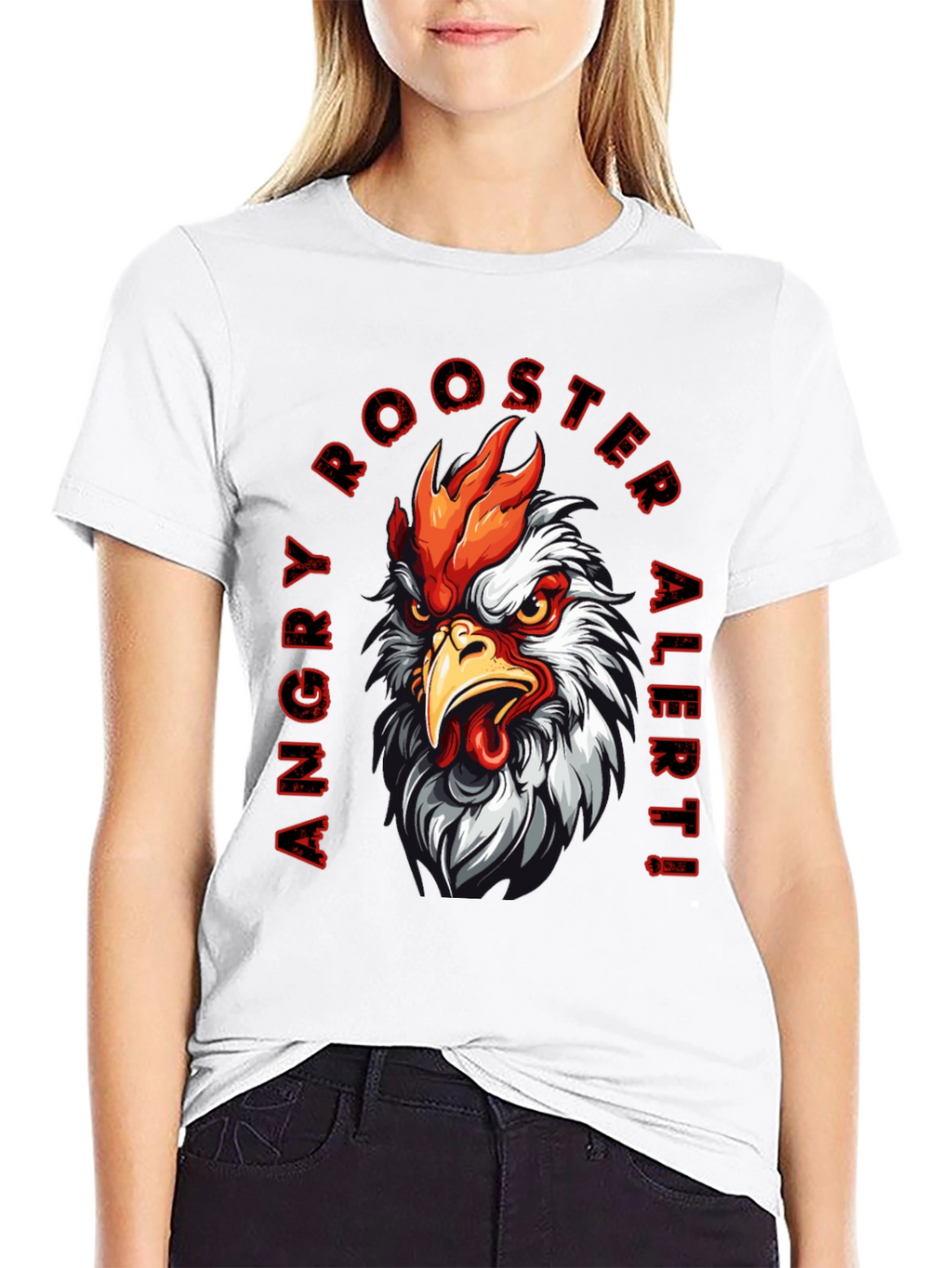 Angry Rooster Alert Graphic Tee