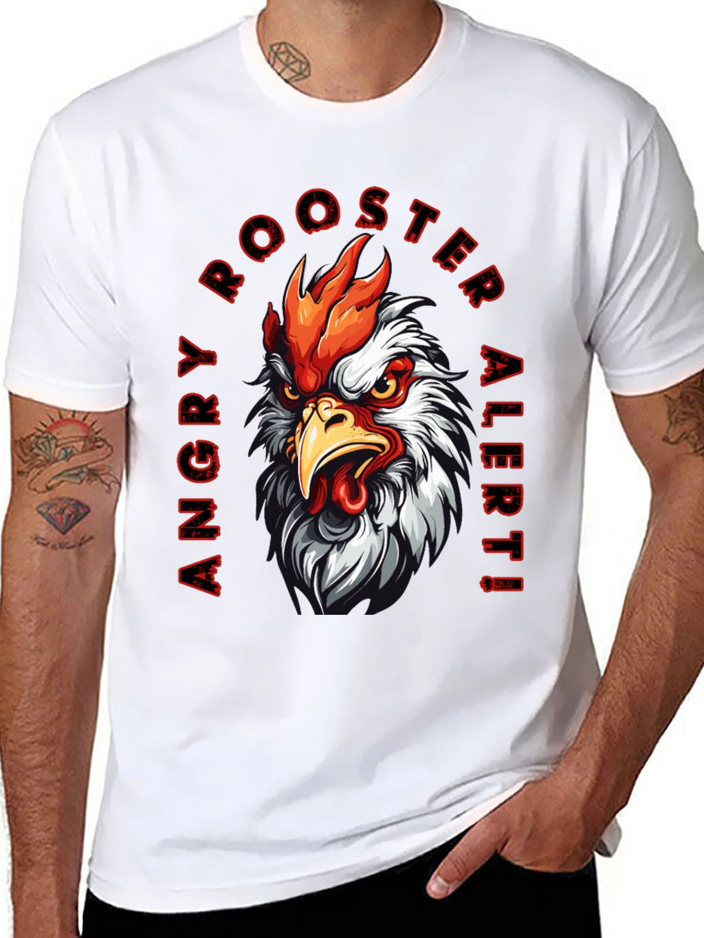 Angry Rooster Alert Graphic Tee