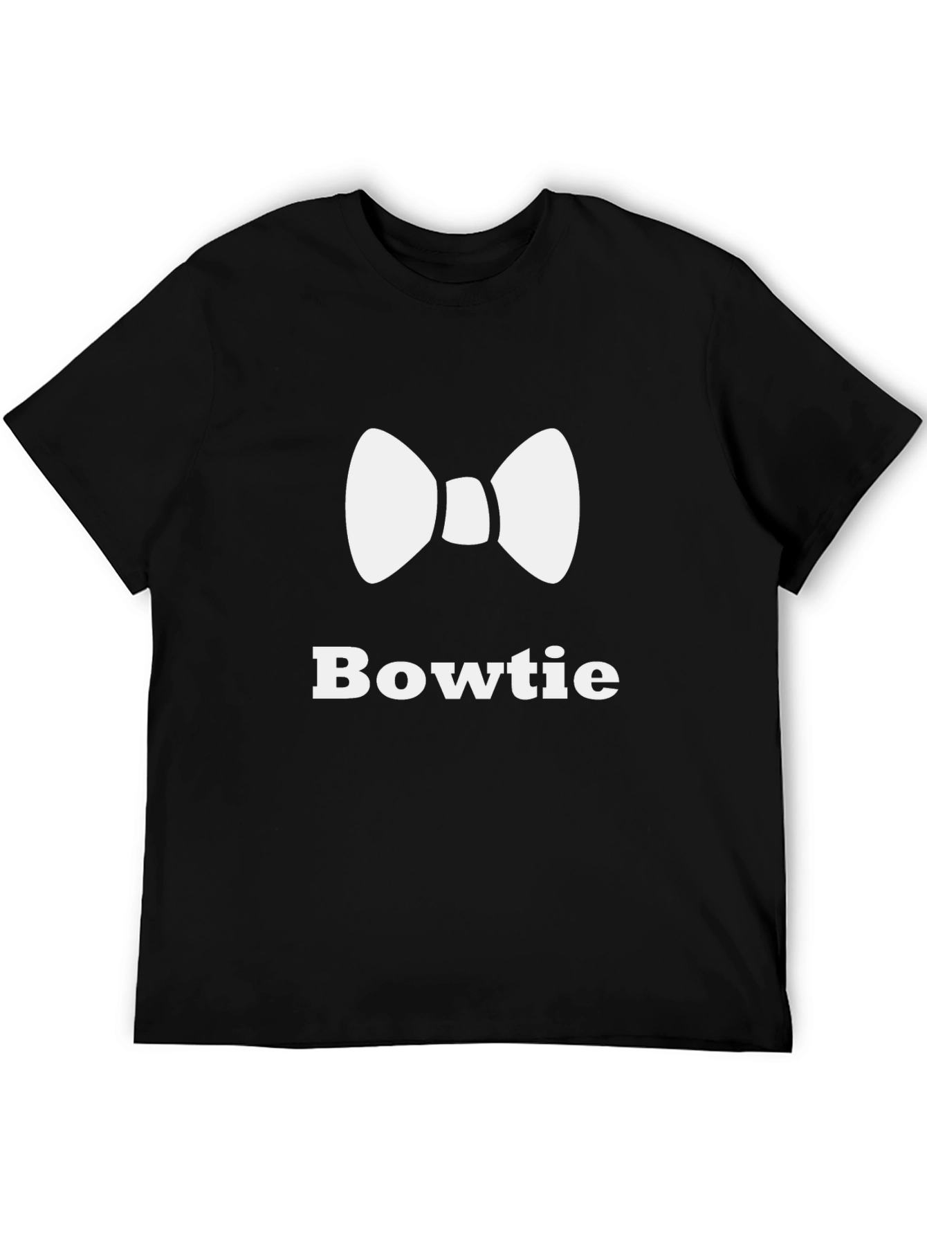 Bowtie Graphic T-Shirt - Stylish Crew Neck Tee
