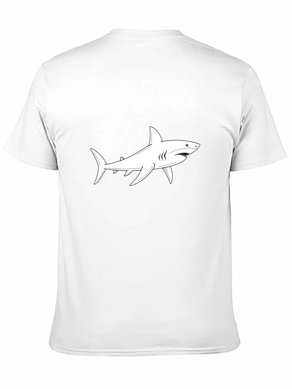 Shark Graphic Tee - Black Cotton Crewneck T-Shirt
