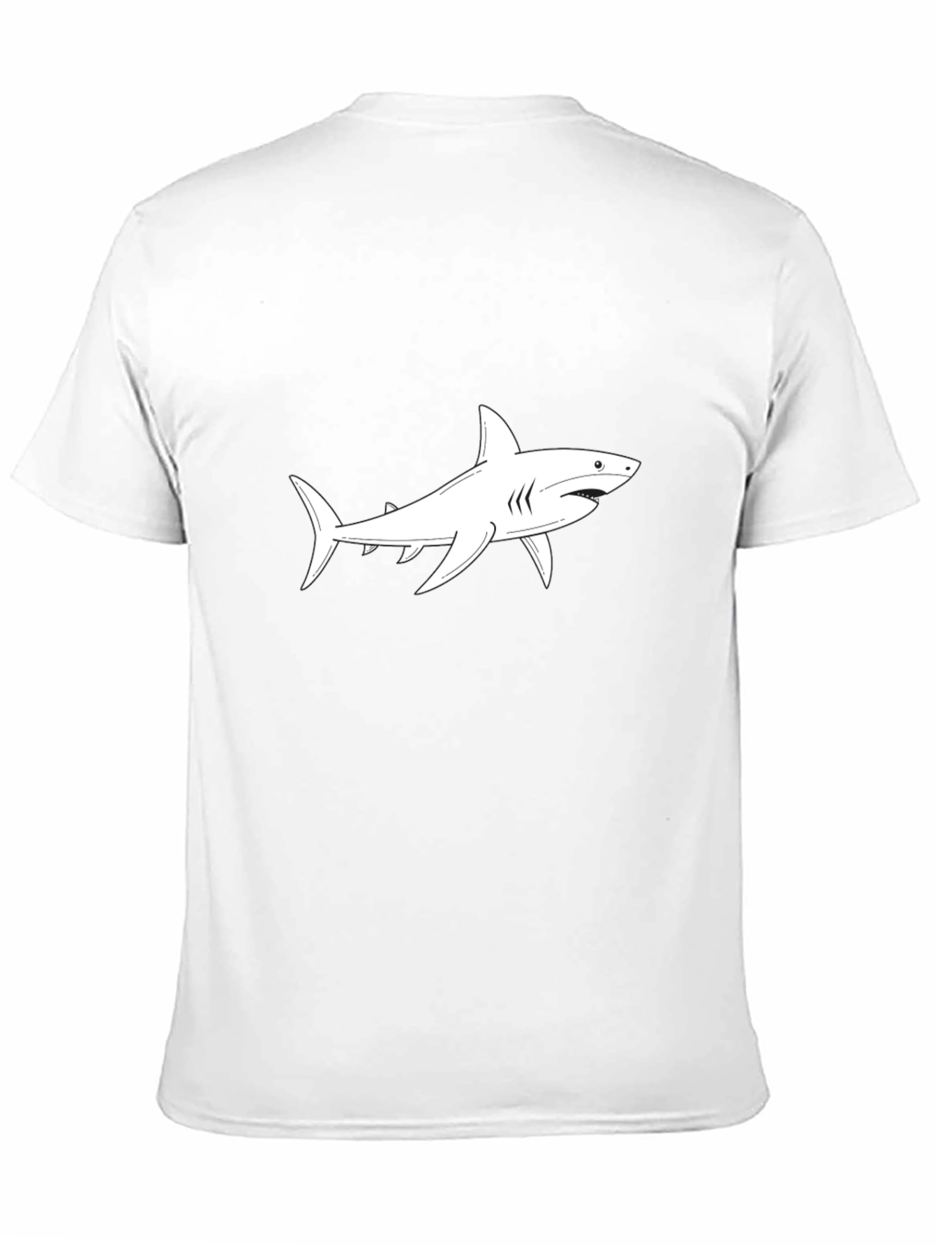 Shark Graphic Tee - Black Cotton Crewneck T-Shirt