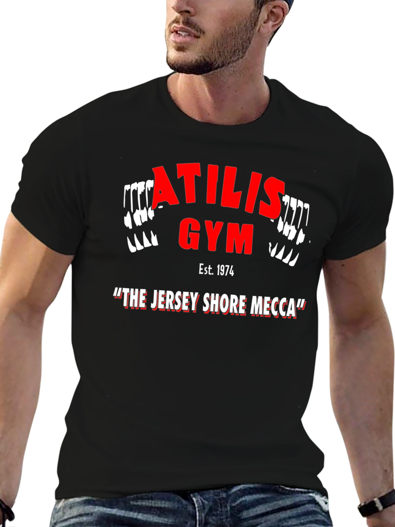 Atilis Gym Black T-Shirt - The Jersey Shore Mecca