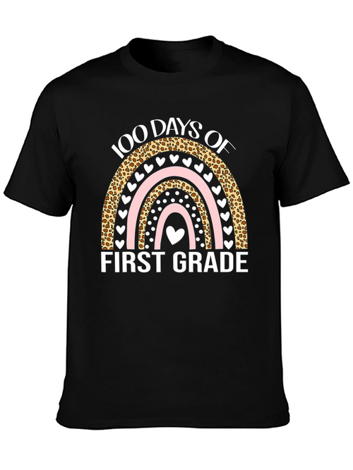 100 Days of First Grade T-Shirt - Rainbow Design