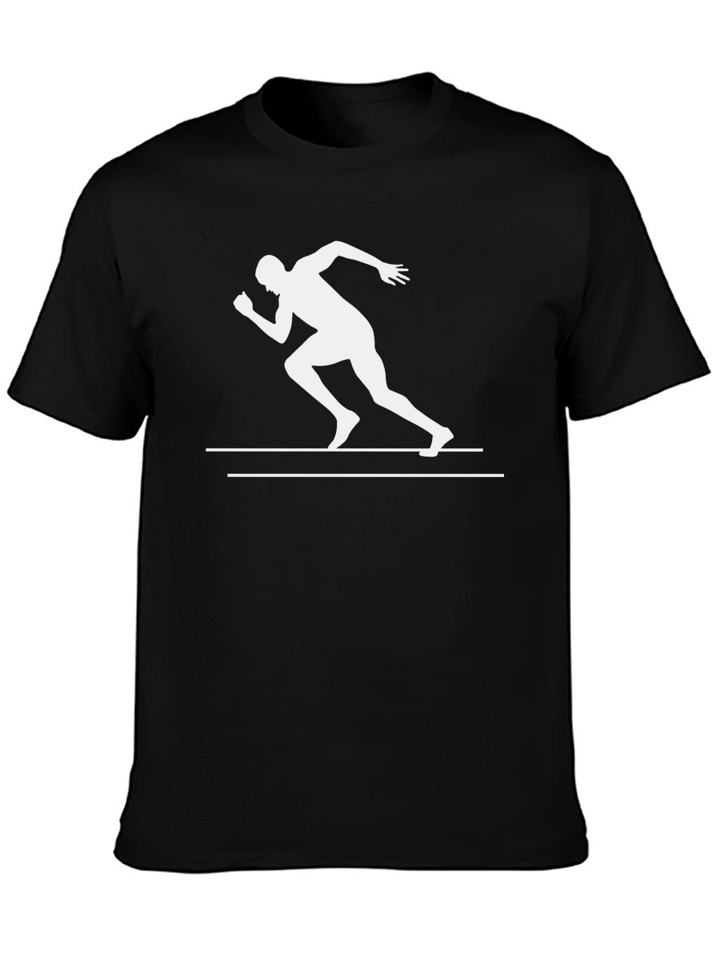 Runner Graphic Tee - Black Cotton T-Shirt