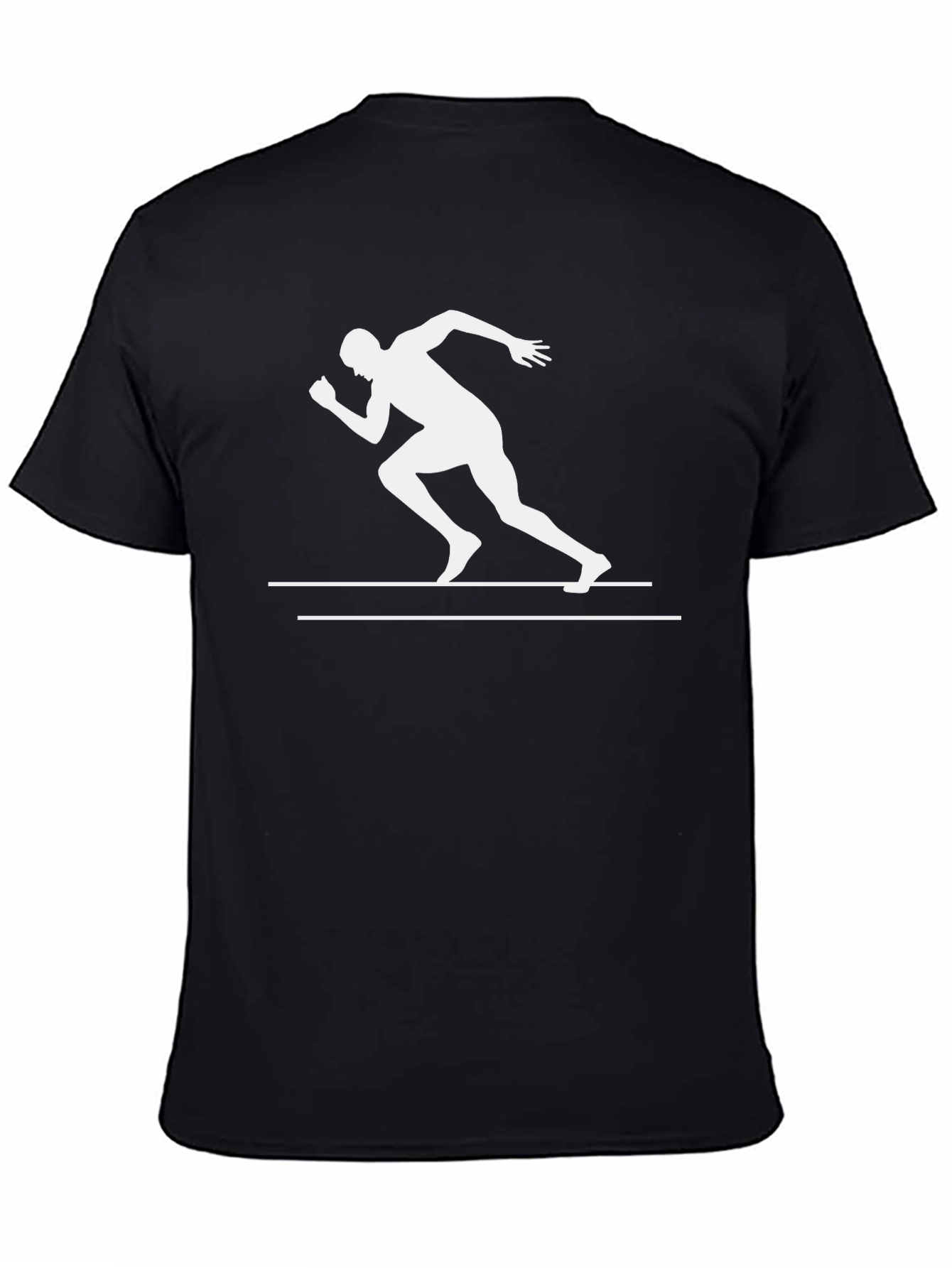 Runner Graphic Tee - Black Cotton T-Shirt