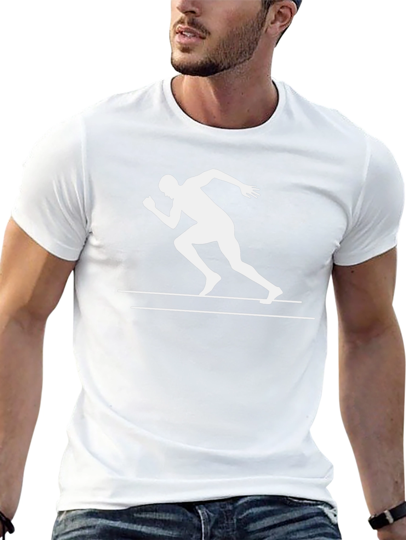 Runner Graphic Tee - Black Cotton T-Shirt