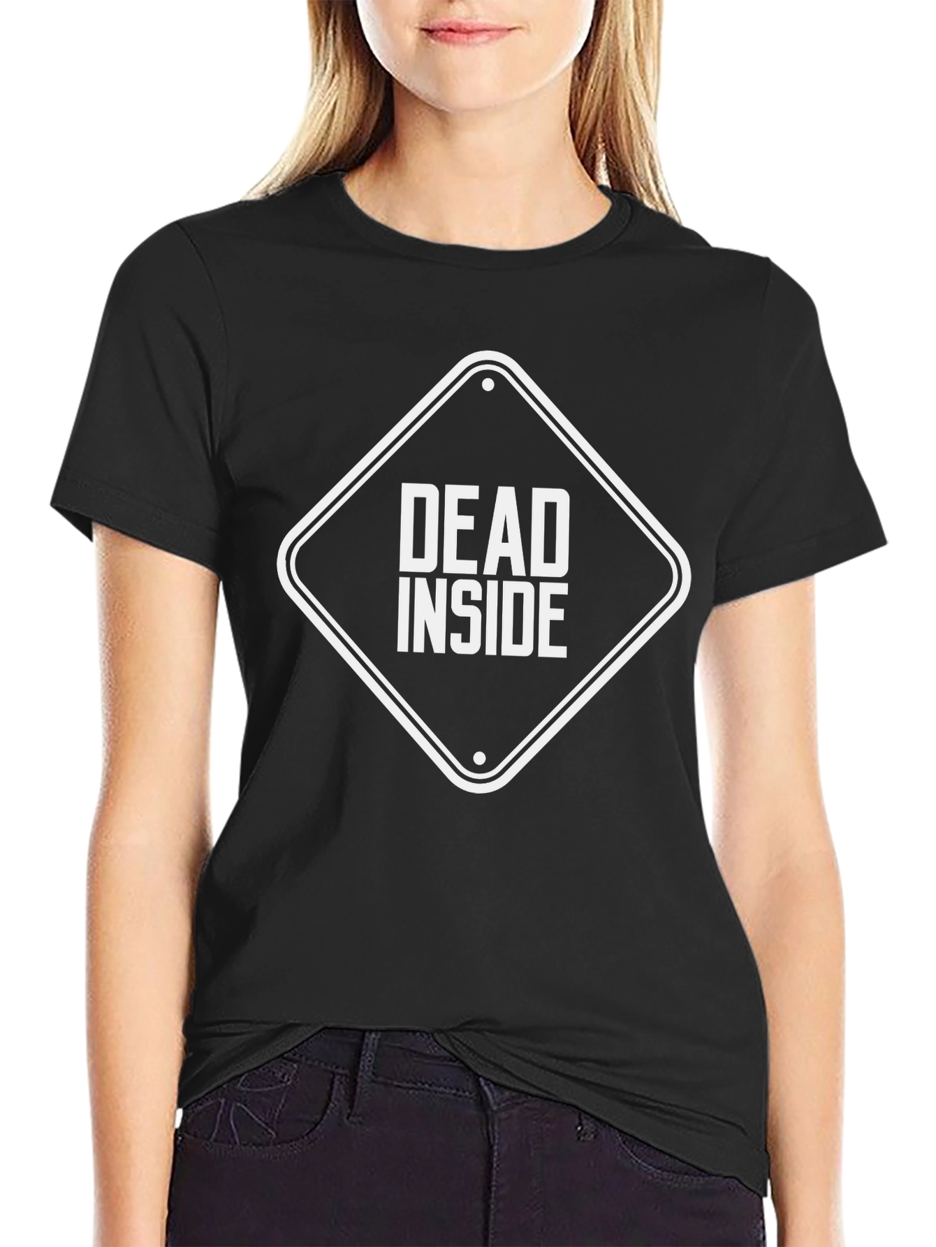 Dead Inside Graphic Tee - Black Crew Neck T-Shirt