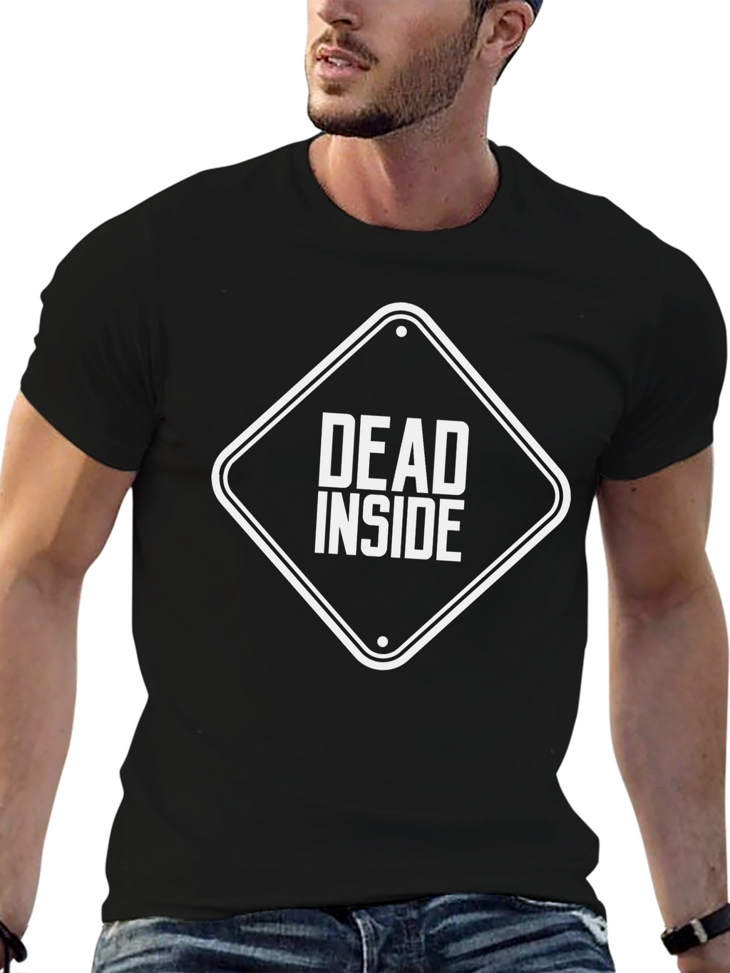 Dead Inside Graphic Tee - Black Crew Neck T-Shirt
