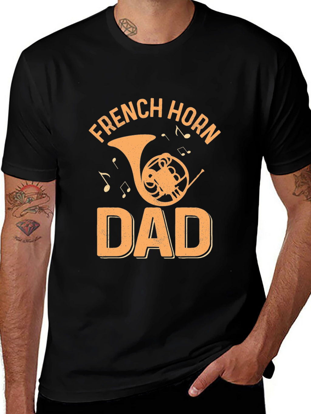 French Horn Dad Graphic T-Shirt