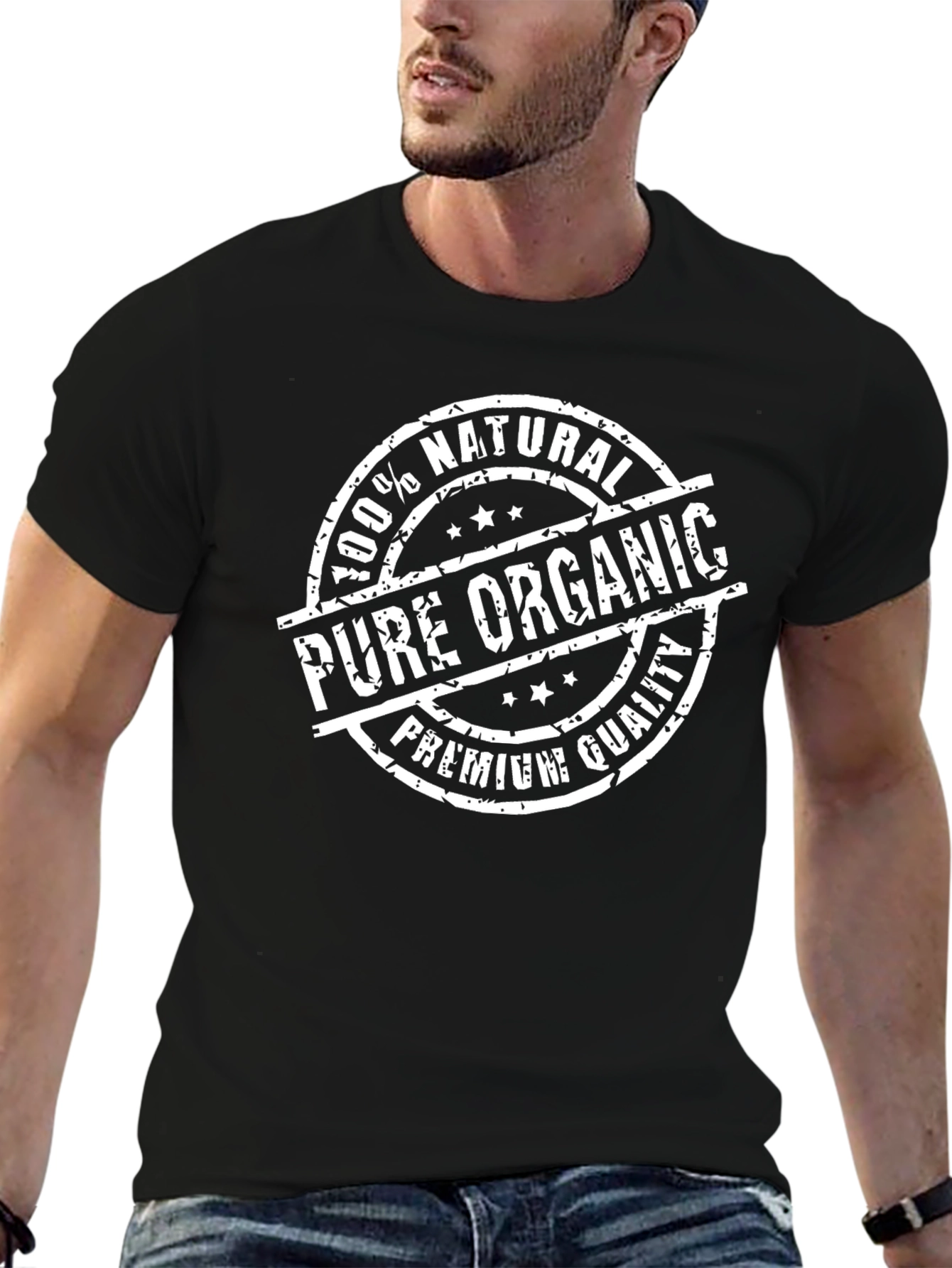 100% Natural Pure Organic Premium Quality Black T-Shirt