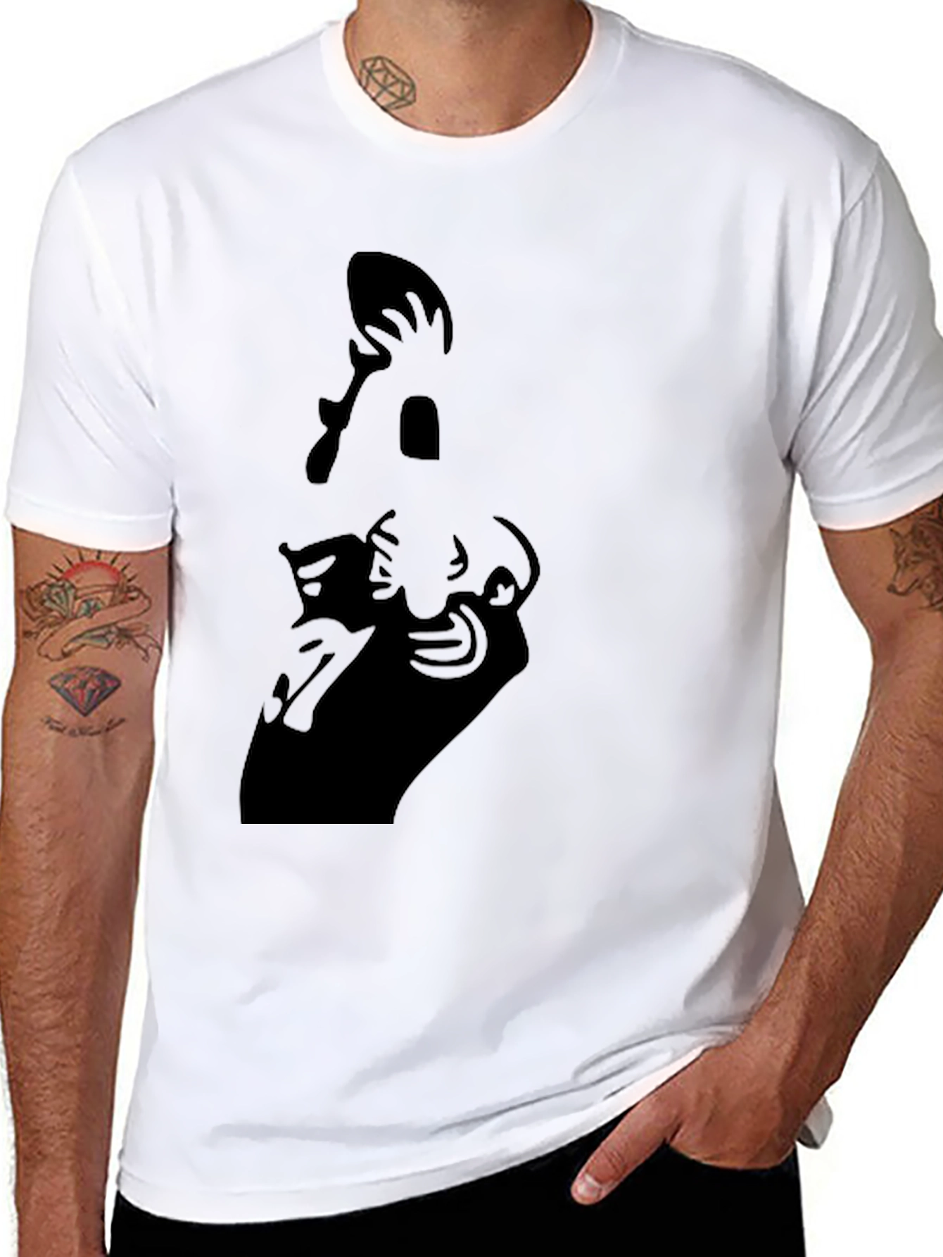 Black Graphic Tee - Abstract Design