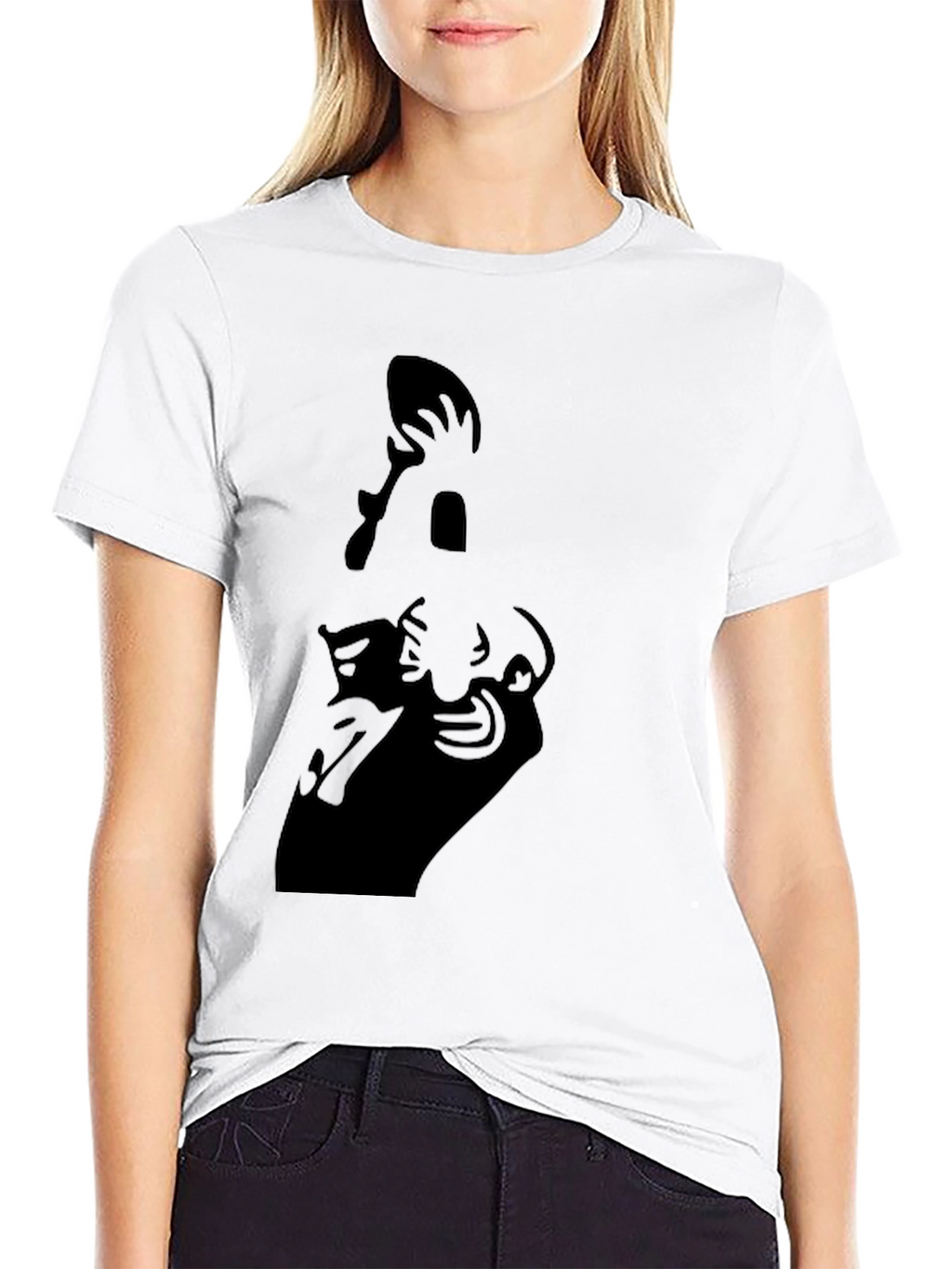 Black Graphic Tee - Abstract Design