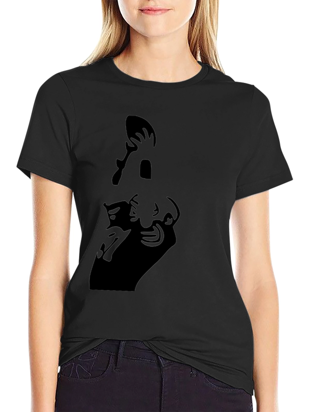 Black Graphic Tee - Abstract Design