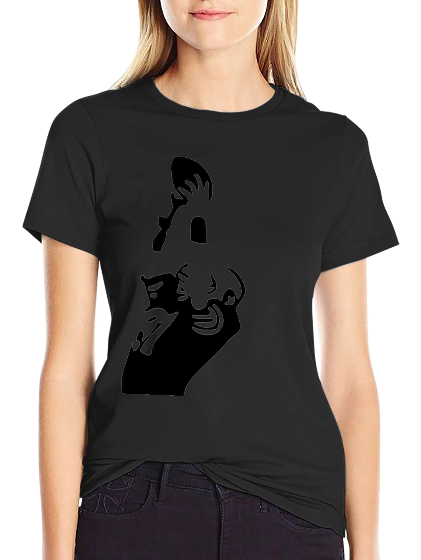 Black Graphic Tee - Abstract Design