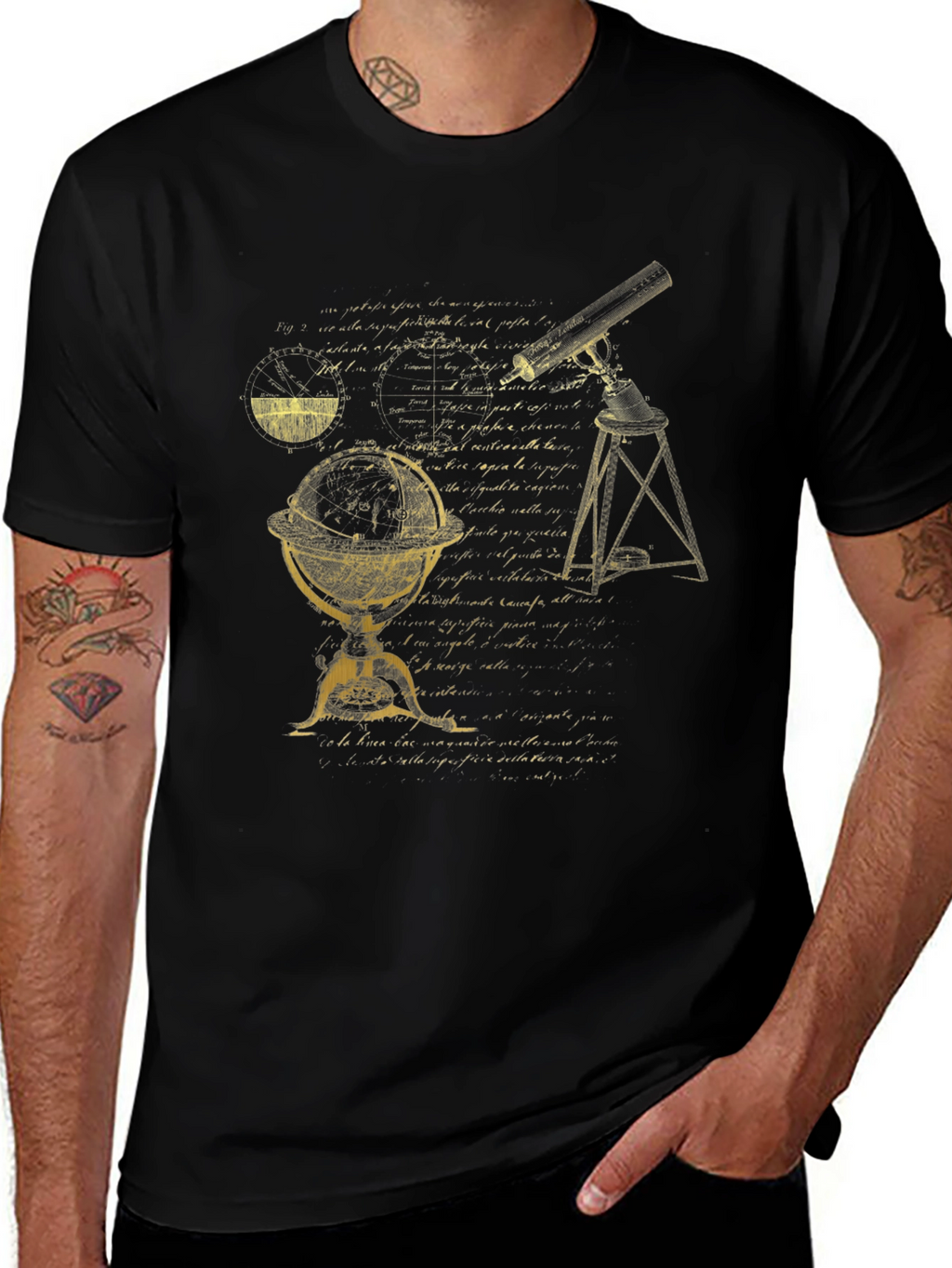 Celestial Print Black Tee