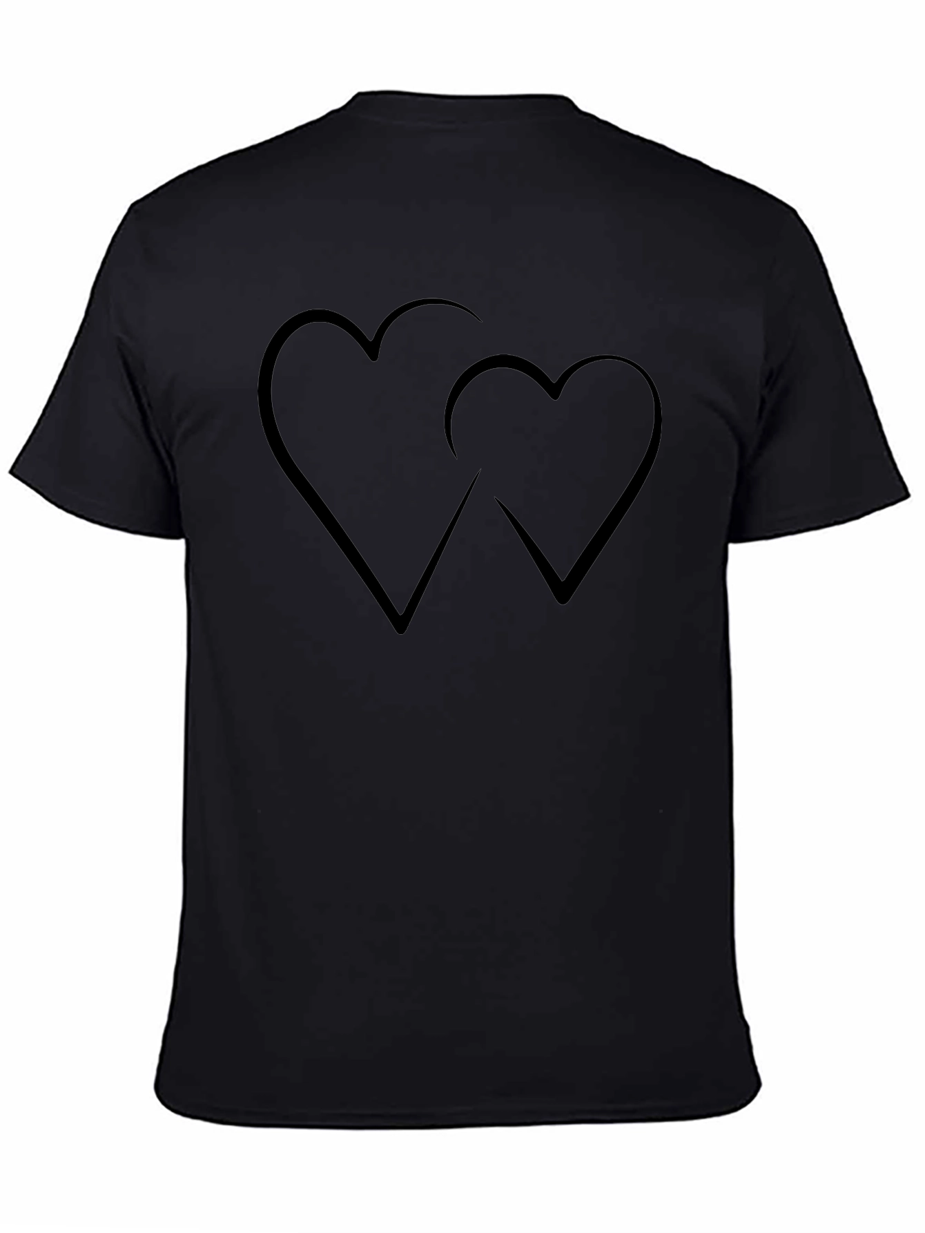 Heart Design Black T-Shirt