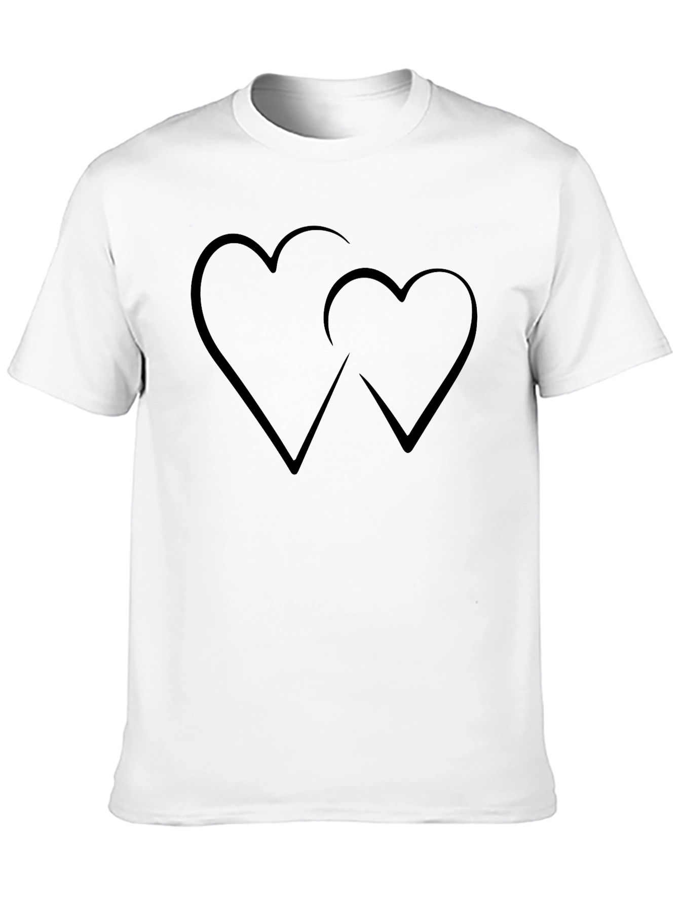 Heart Design Black T-Shirt