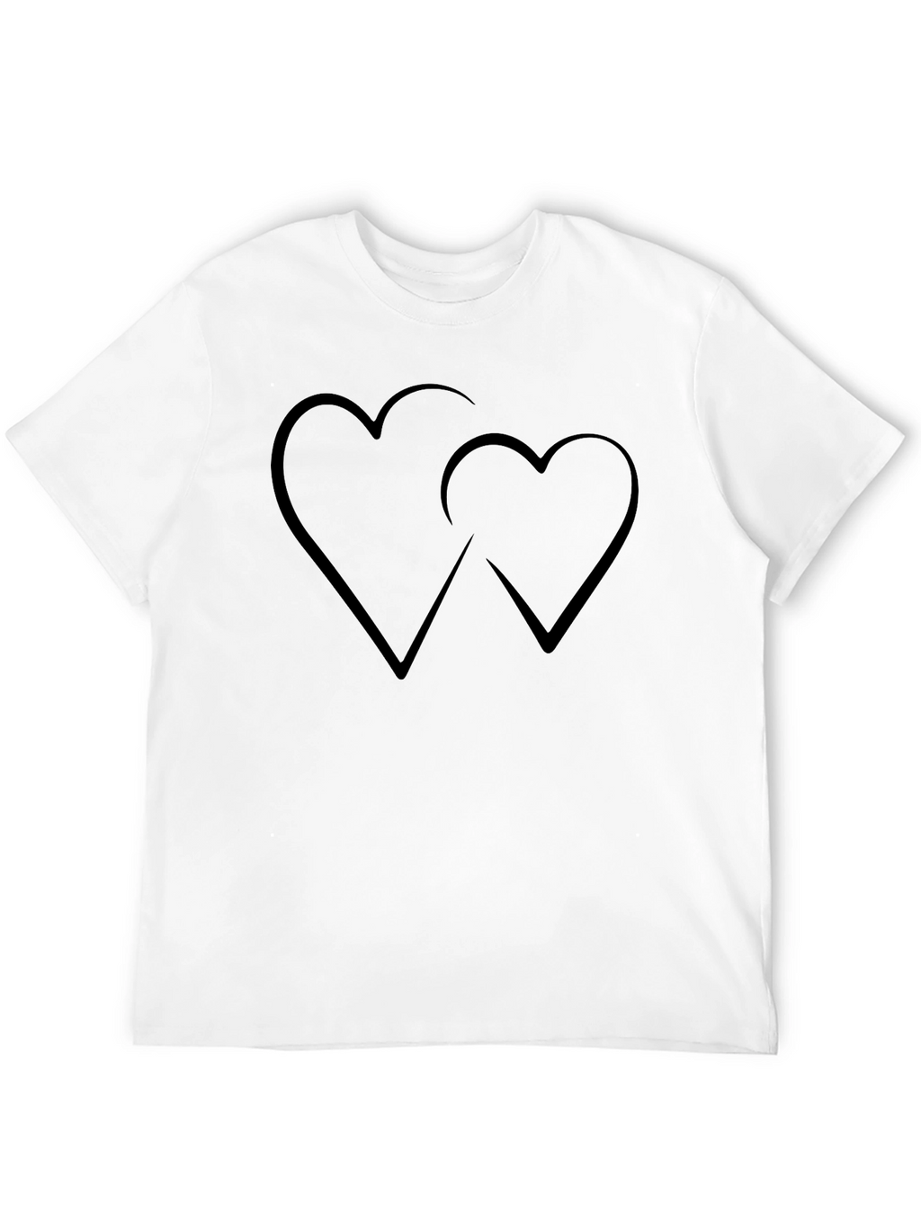 Heart Design Black T-Shirt