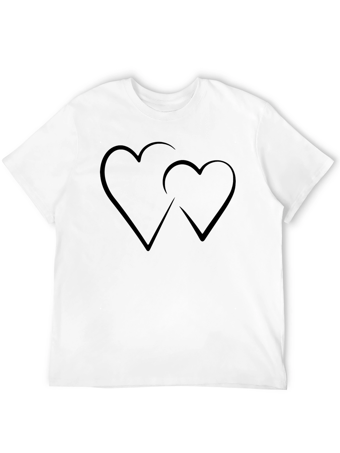 Heart Design Black T-Shirt