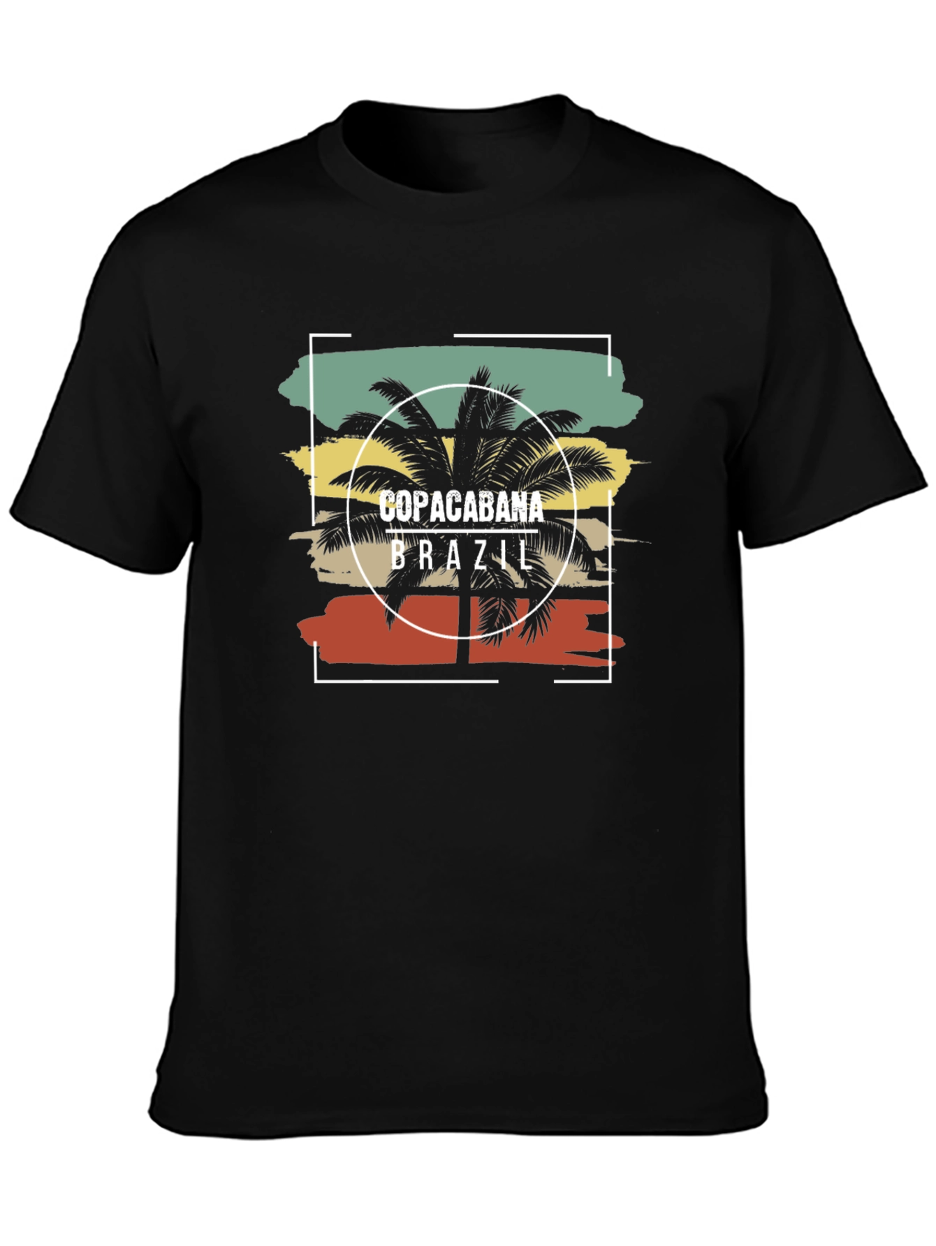 Copacabana Brazil T-Shirt - Retro Palm Tree Design