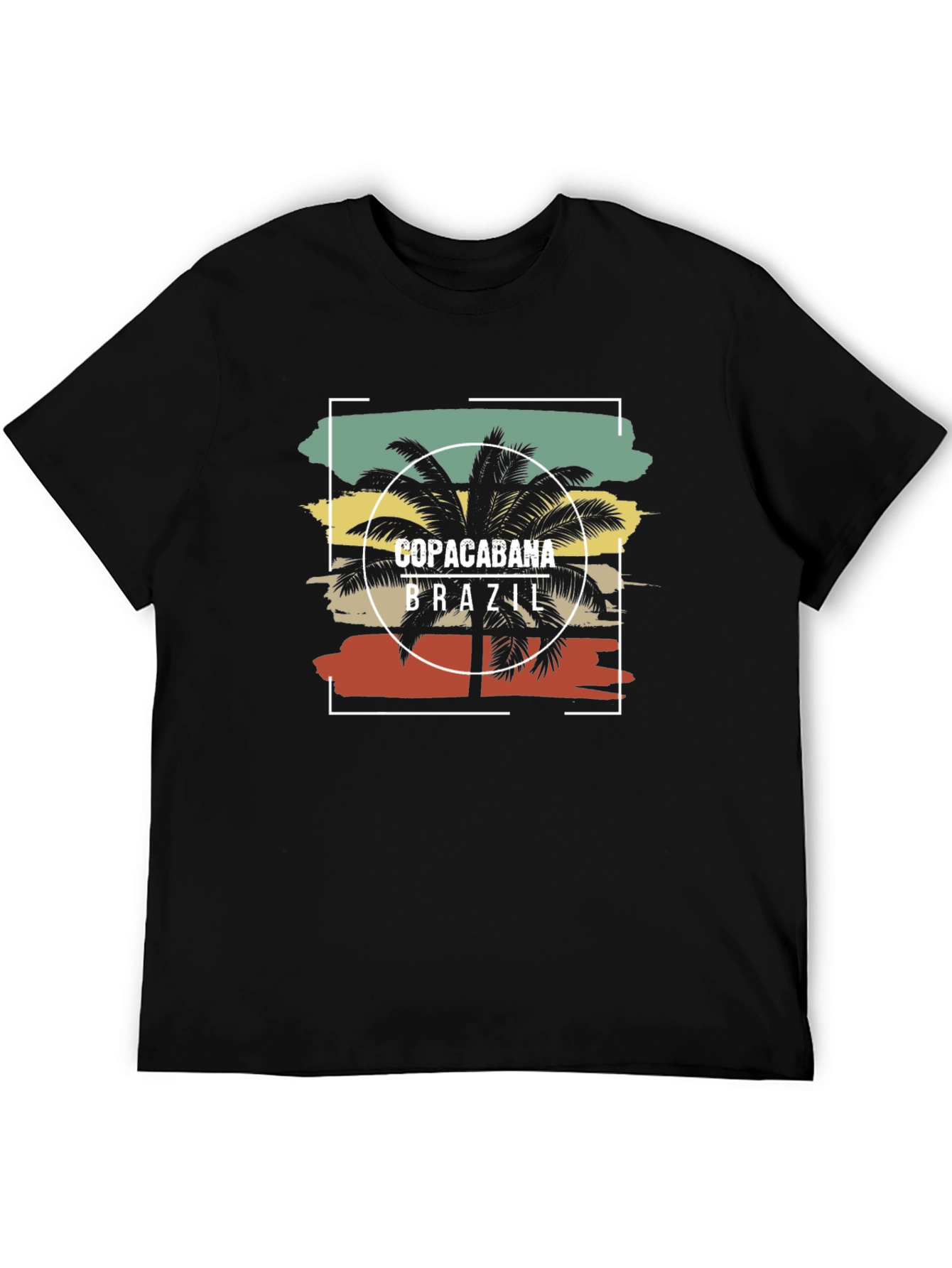 Copacabana Brazil T-Shirt - Retro Palm Tree Design