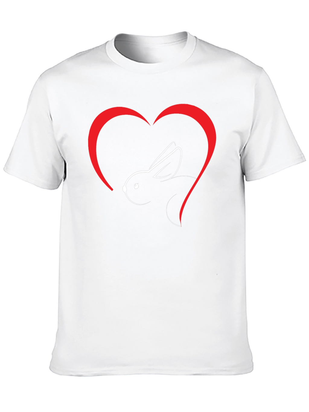 Rabbit Heart Graphic T-Shirt - Soft Cotton Blend