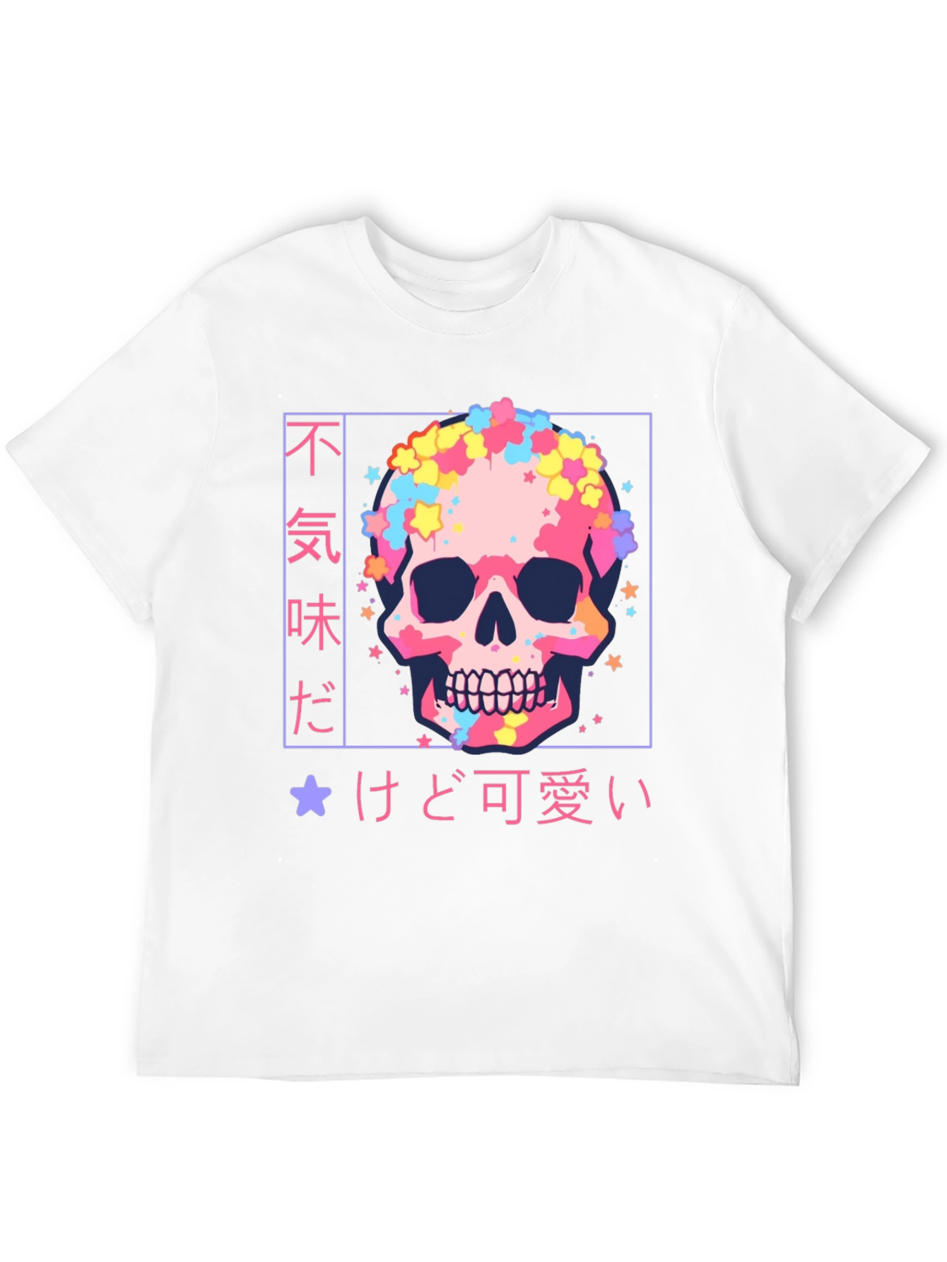 Pastel Skull Graphic Tee - Kawaii Style