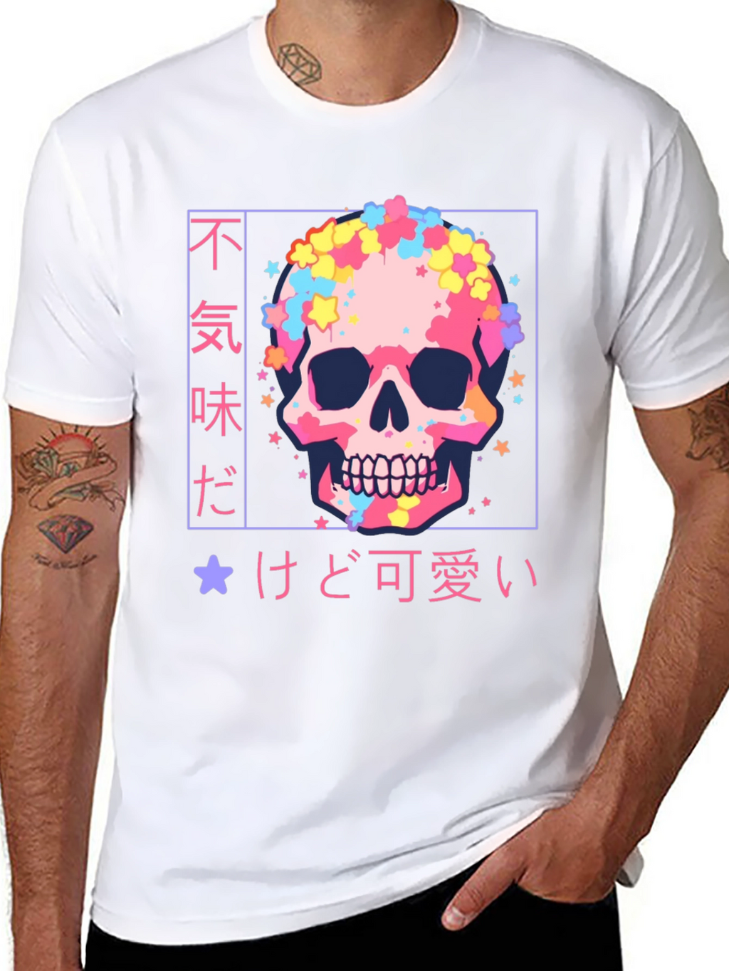Pastel Skull Graphic Tee - Kawaii Style
