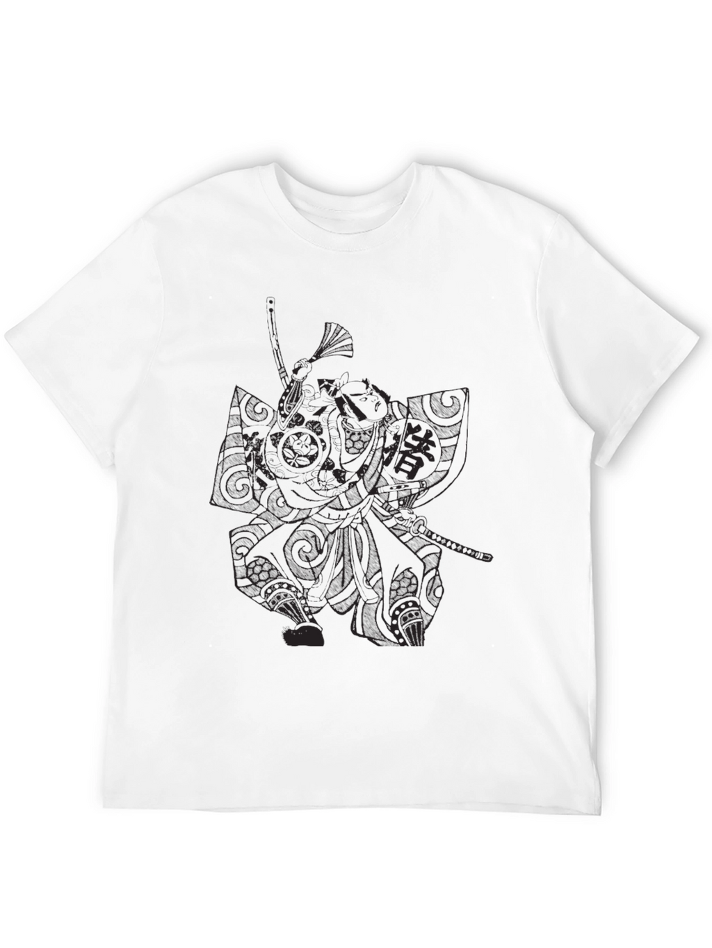 Samurai Graphic Print Black T-Shirt