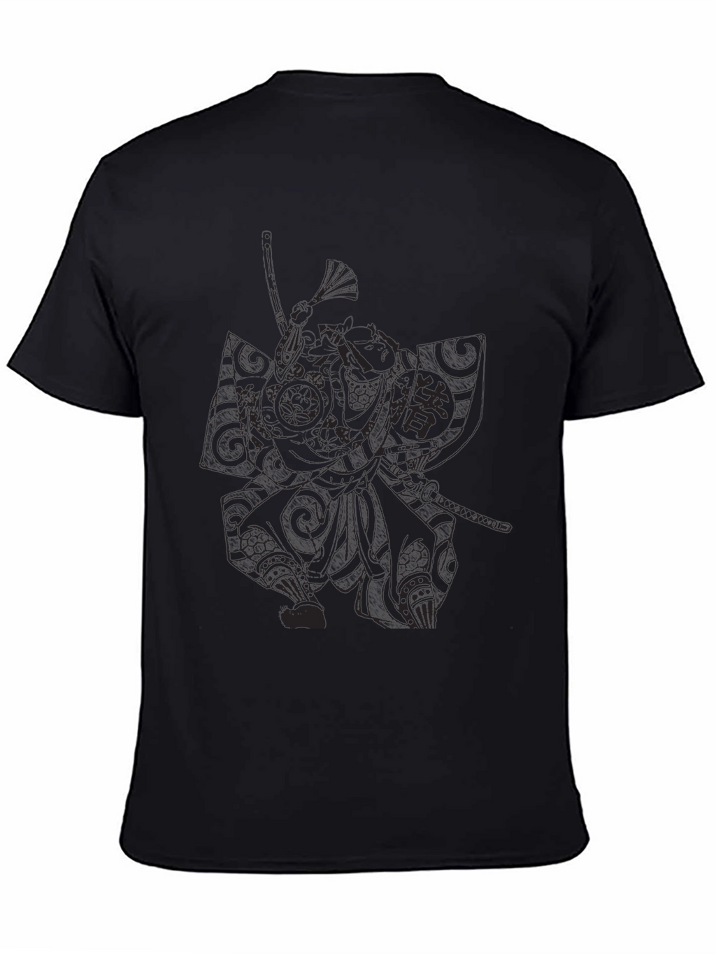Samurai Graphic Print Black T-Shirt
