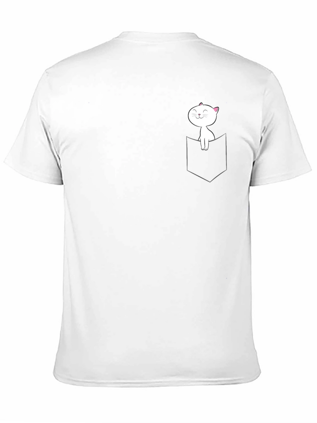 Cat Pocket Graphic Tee - Soft Cotton Blend Shirt
