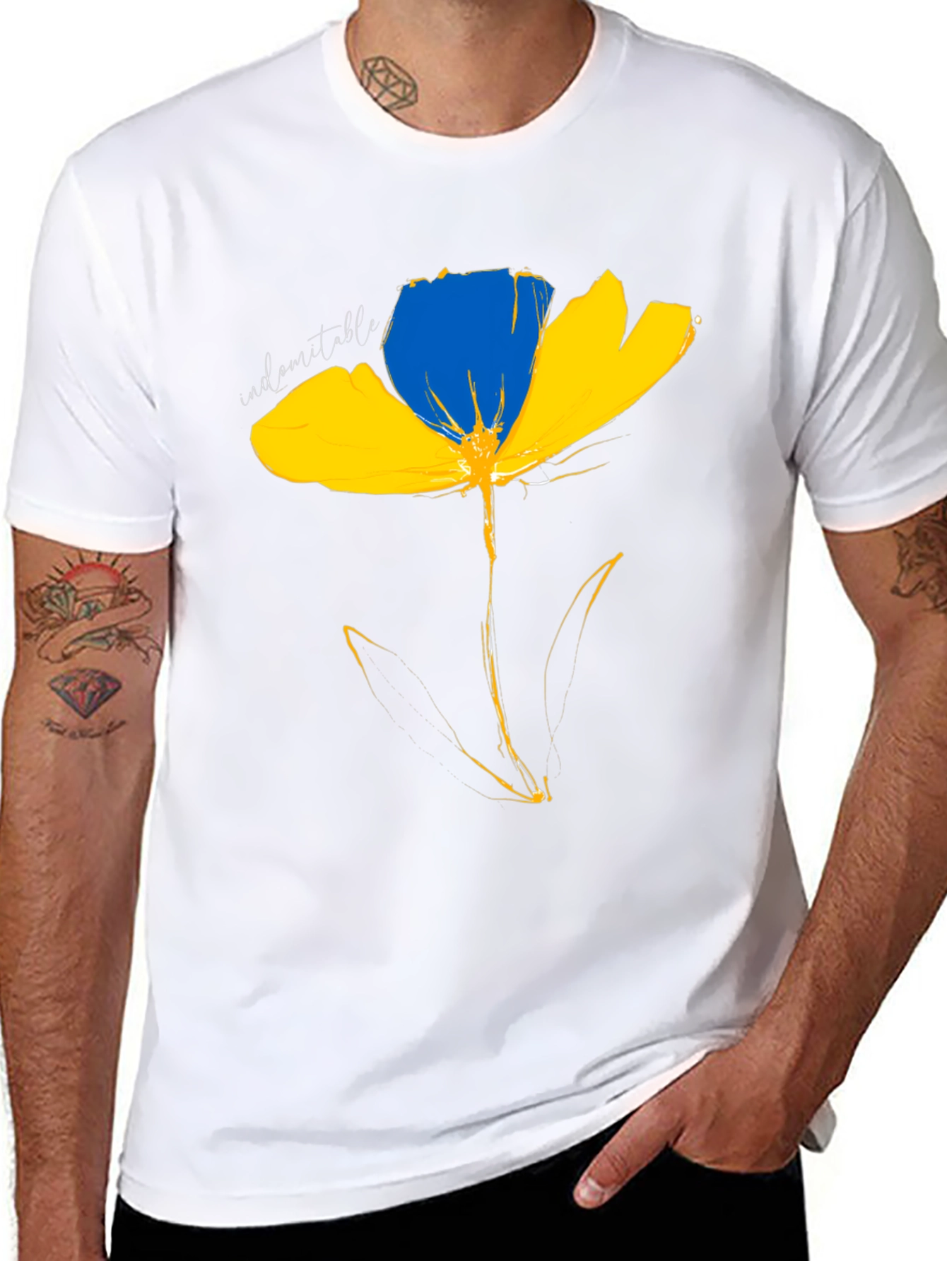 Ukraine Flower T-Shirt - Indomitable Spirit