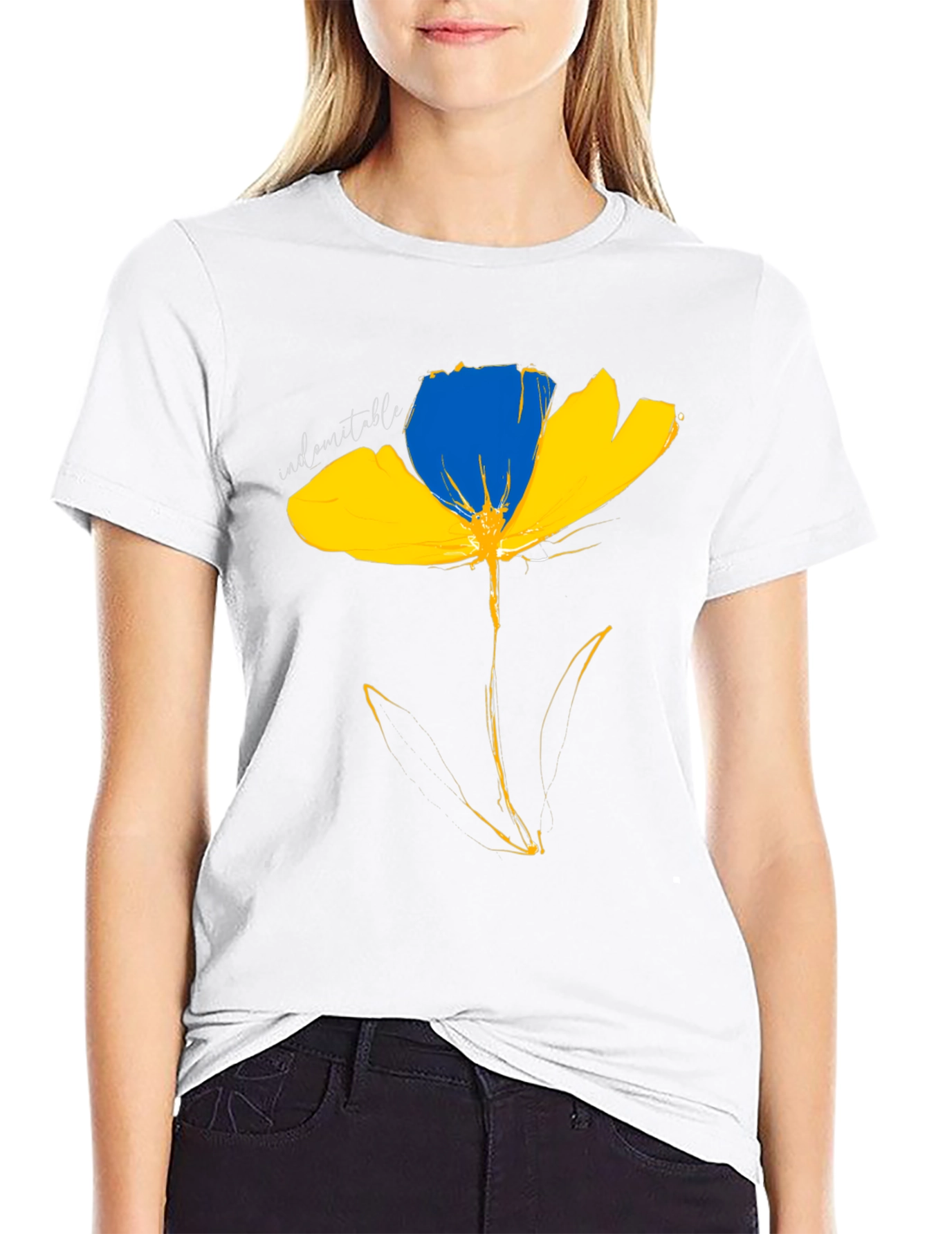Ukraine Flower T-Shirt - Indomitable Spirit