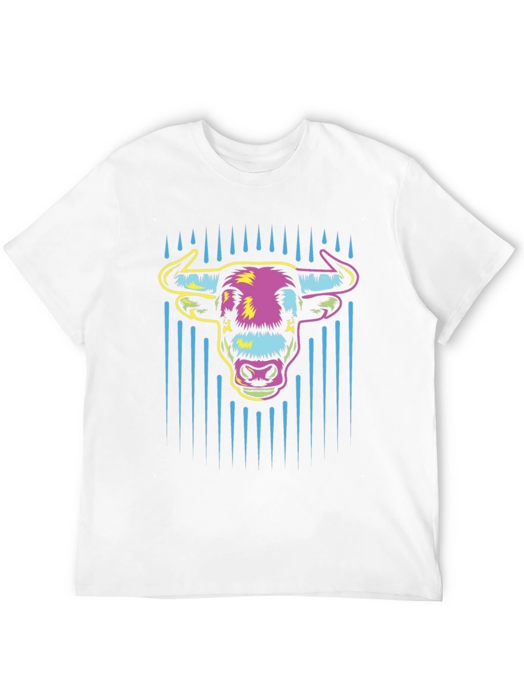 Vibrant Bull Graphic Tee - Mens Black Cotton T-Shirt