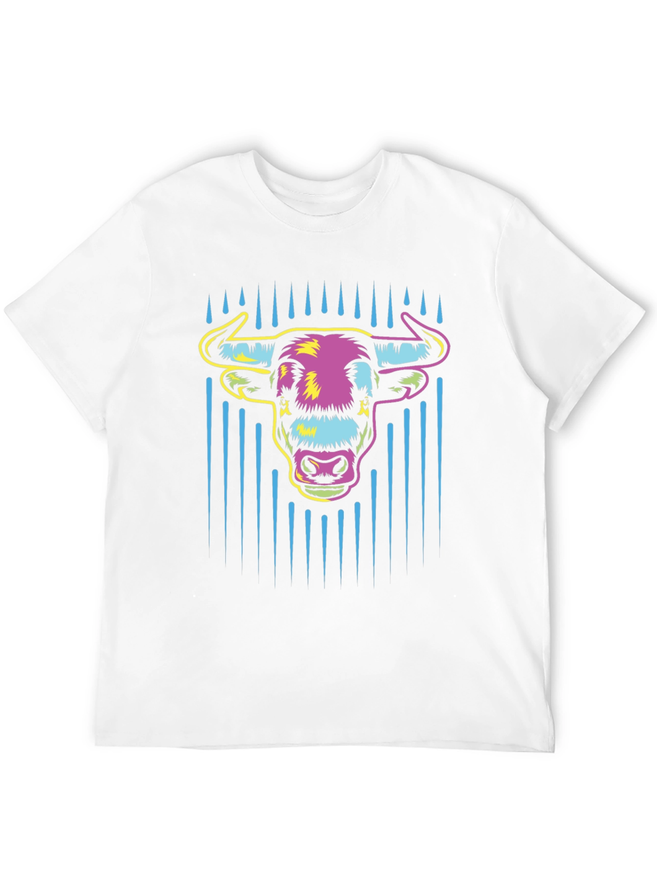 Vibrant Bull Graphic Tee - Mens Black Cotton T-Shirt