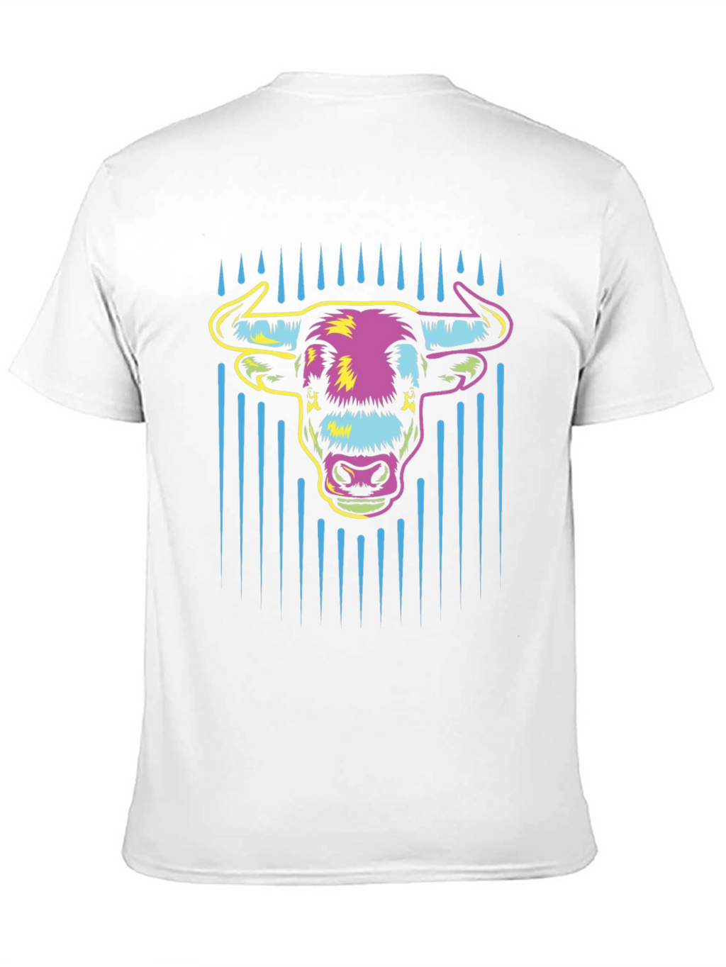 Vibrant Bull Graphic Tee - Mens Black Cotton T-Shirt