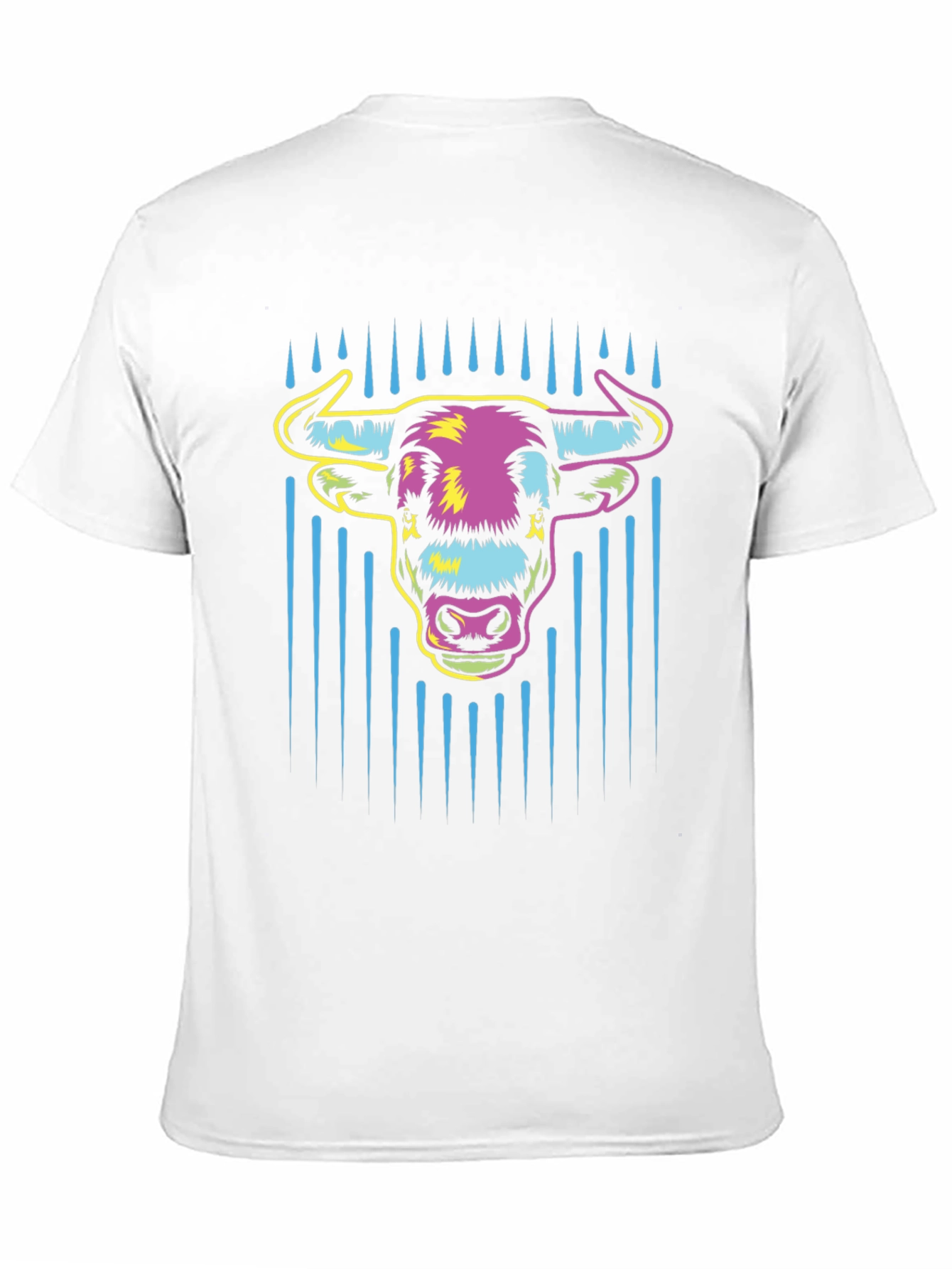 Vibrant Bull Graphic Tee - Mens Black Cotton T-Shirt