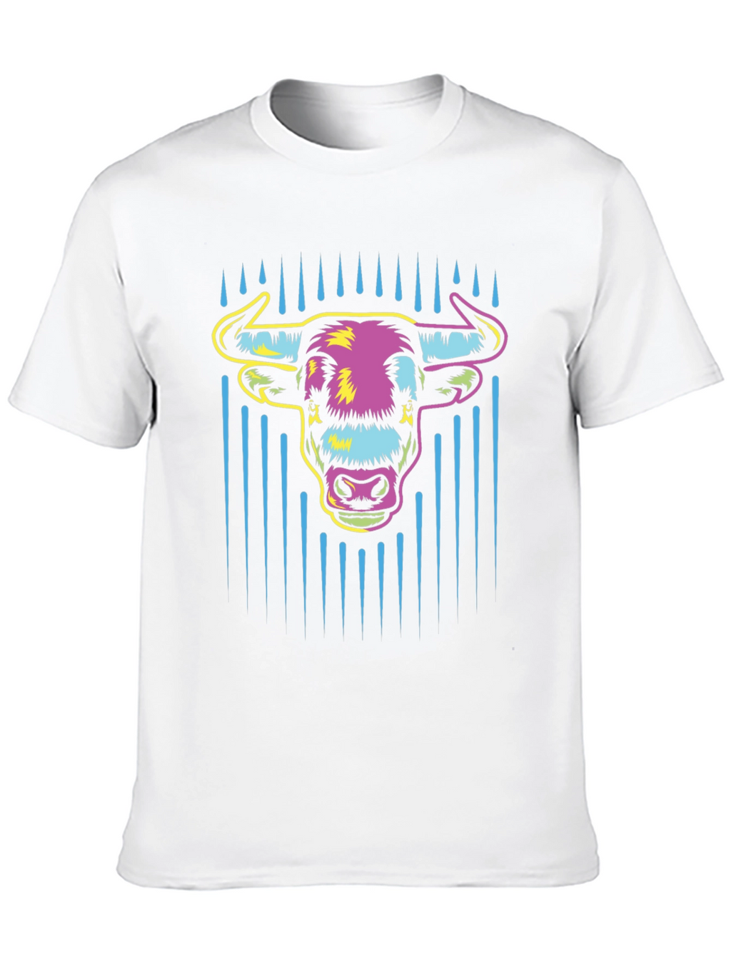 Vibrant Bull Graphic Tee - Mens Black Cotton T-Shirt