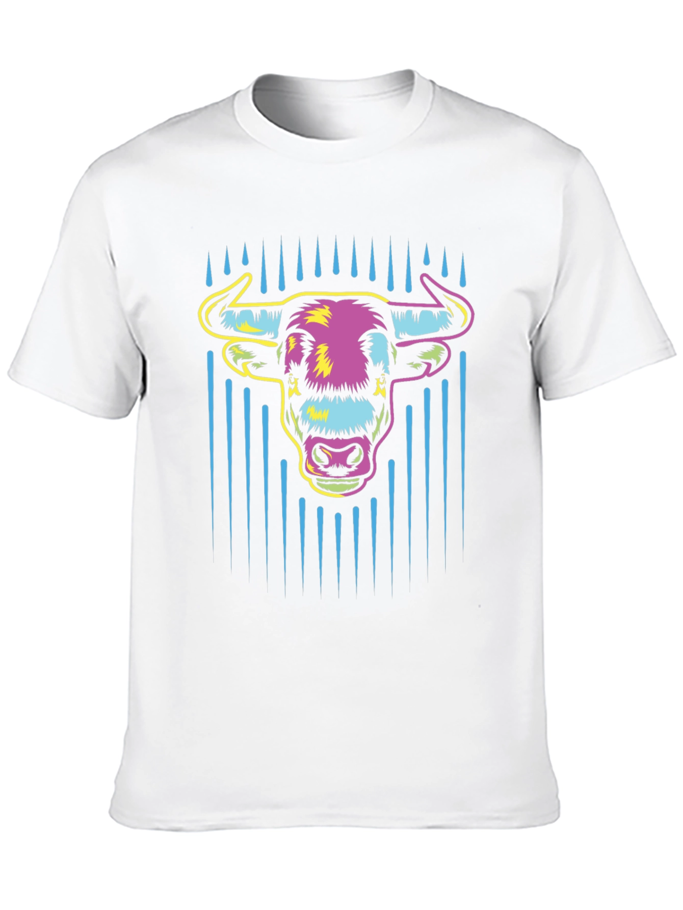 Vibrant Bull Graphic Tee - Mens Black Cotton T-Shirt