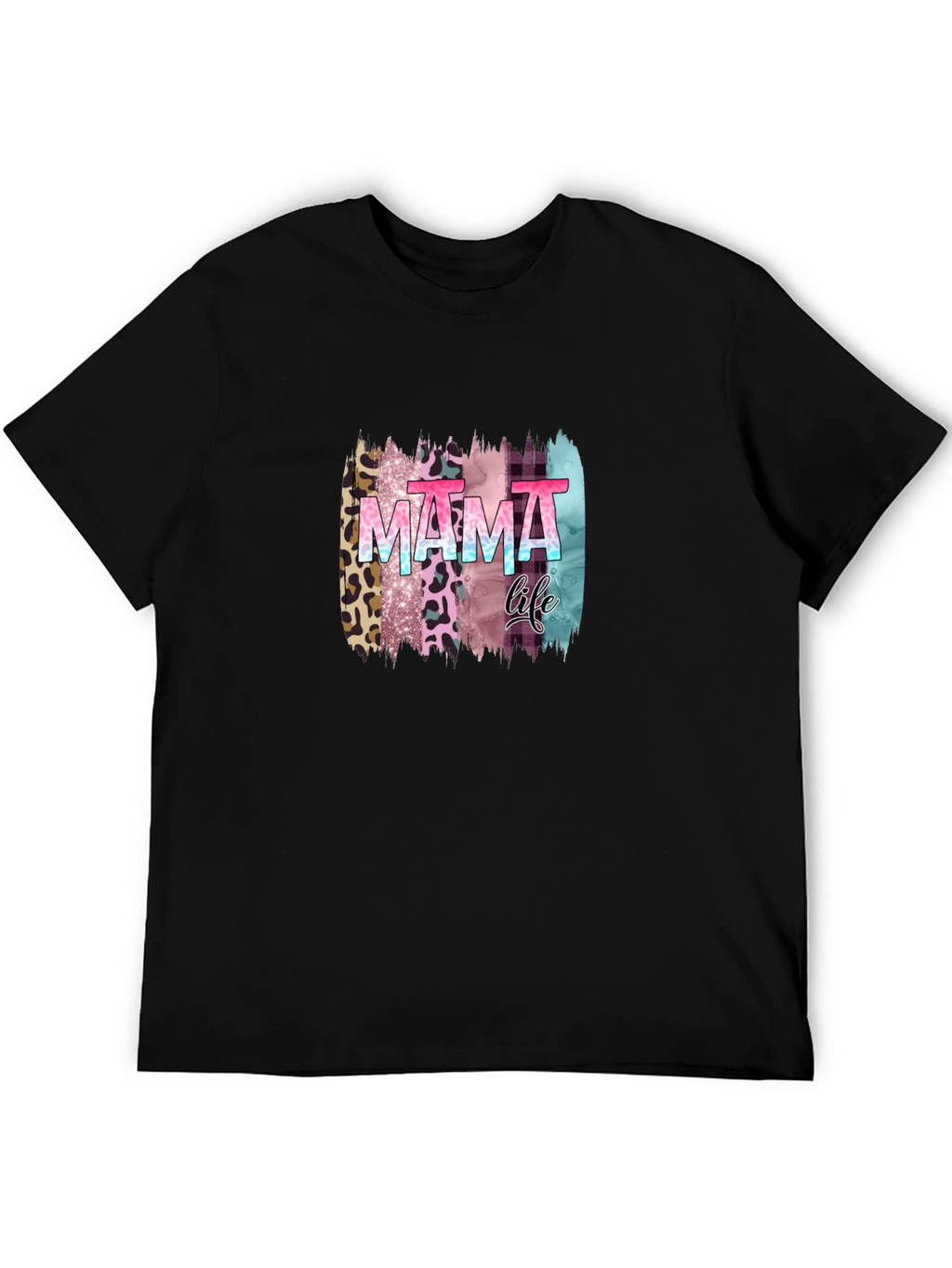 Mama Life Leopard Brush Stroke Graphic Tee