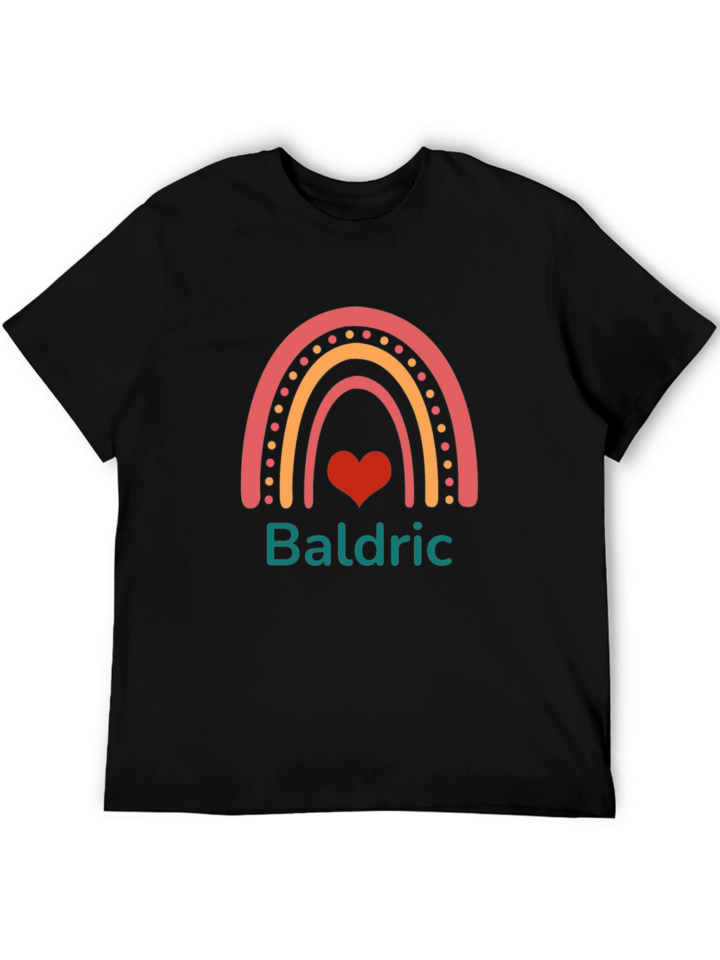 Baldric Rainbow Heart Personalized T-Shirt