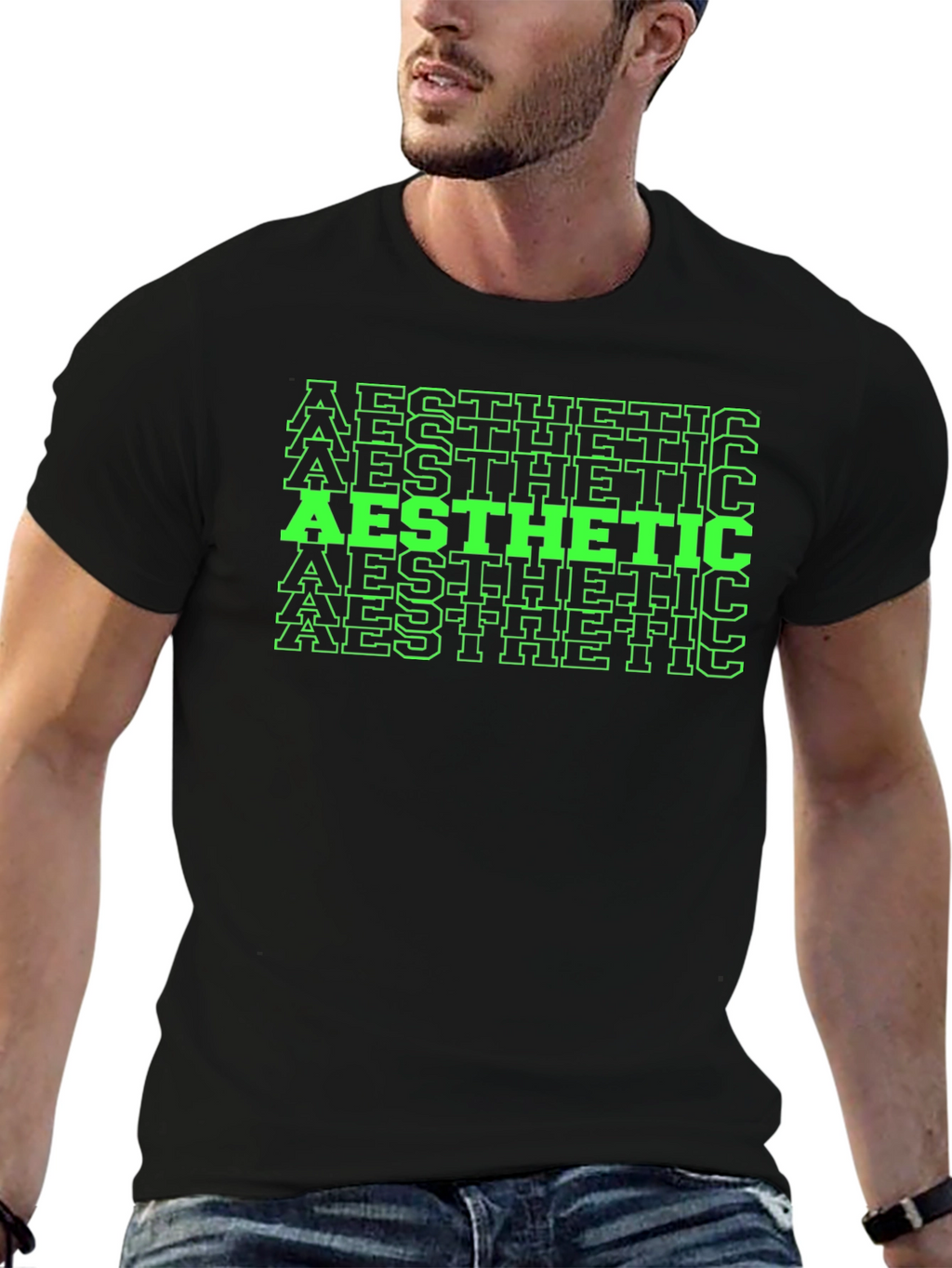 Aesthetic Graphic Print Tee - Black