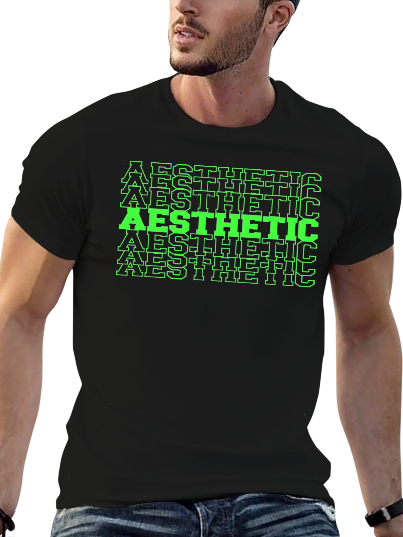 Aesthetic Graphic Print Tee - Black