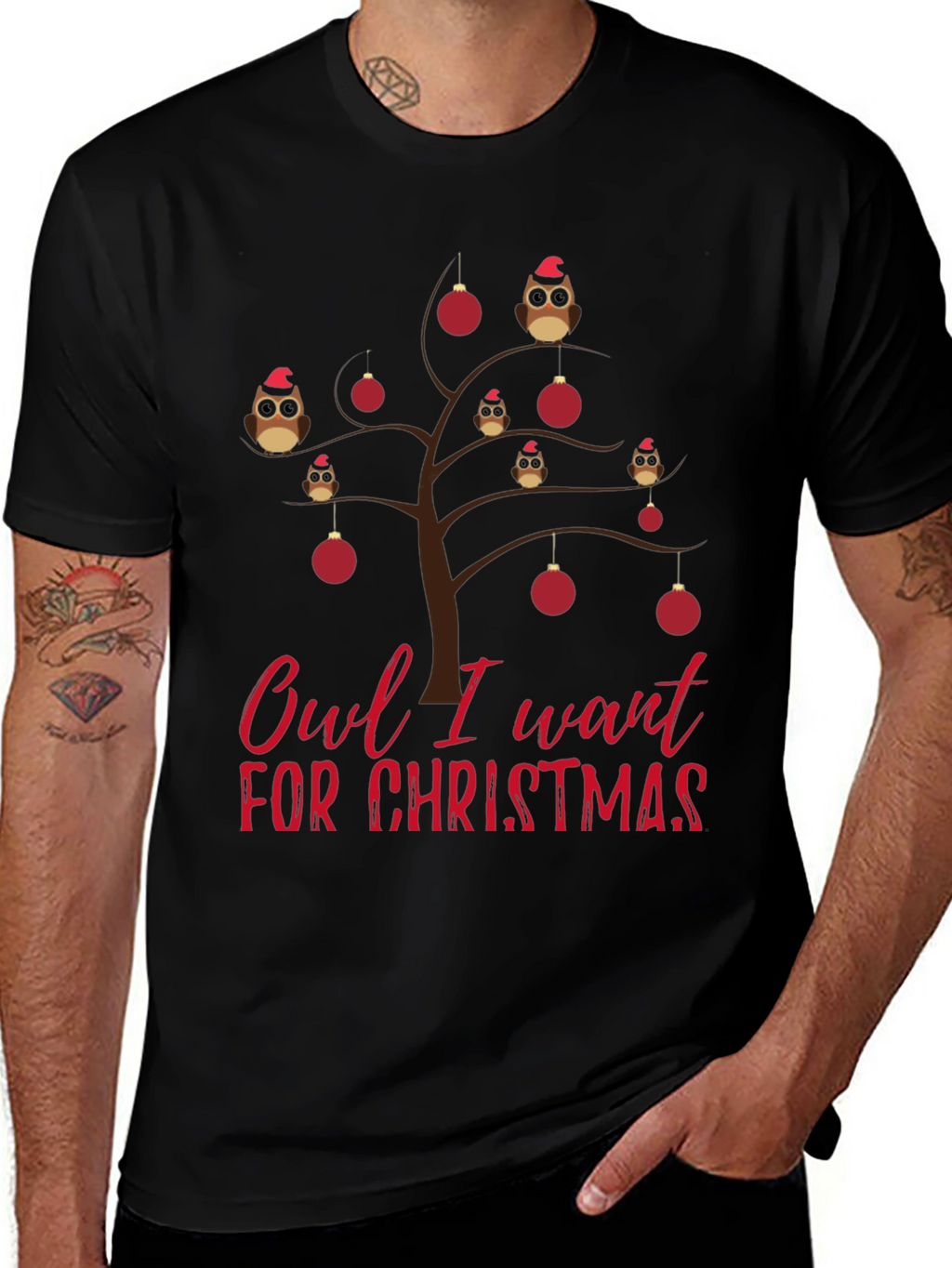 Owl I Want For Christmas Graphic Tee