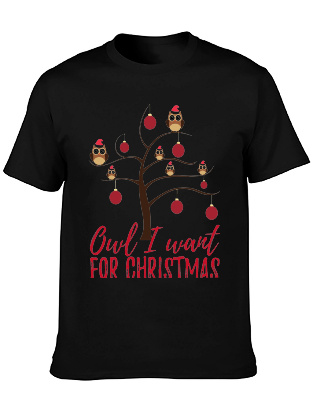 Owl I Want For Christmas Graphic Tee