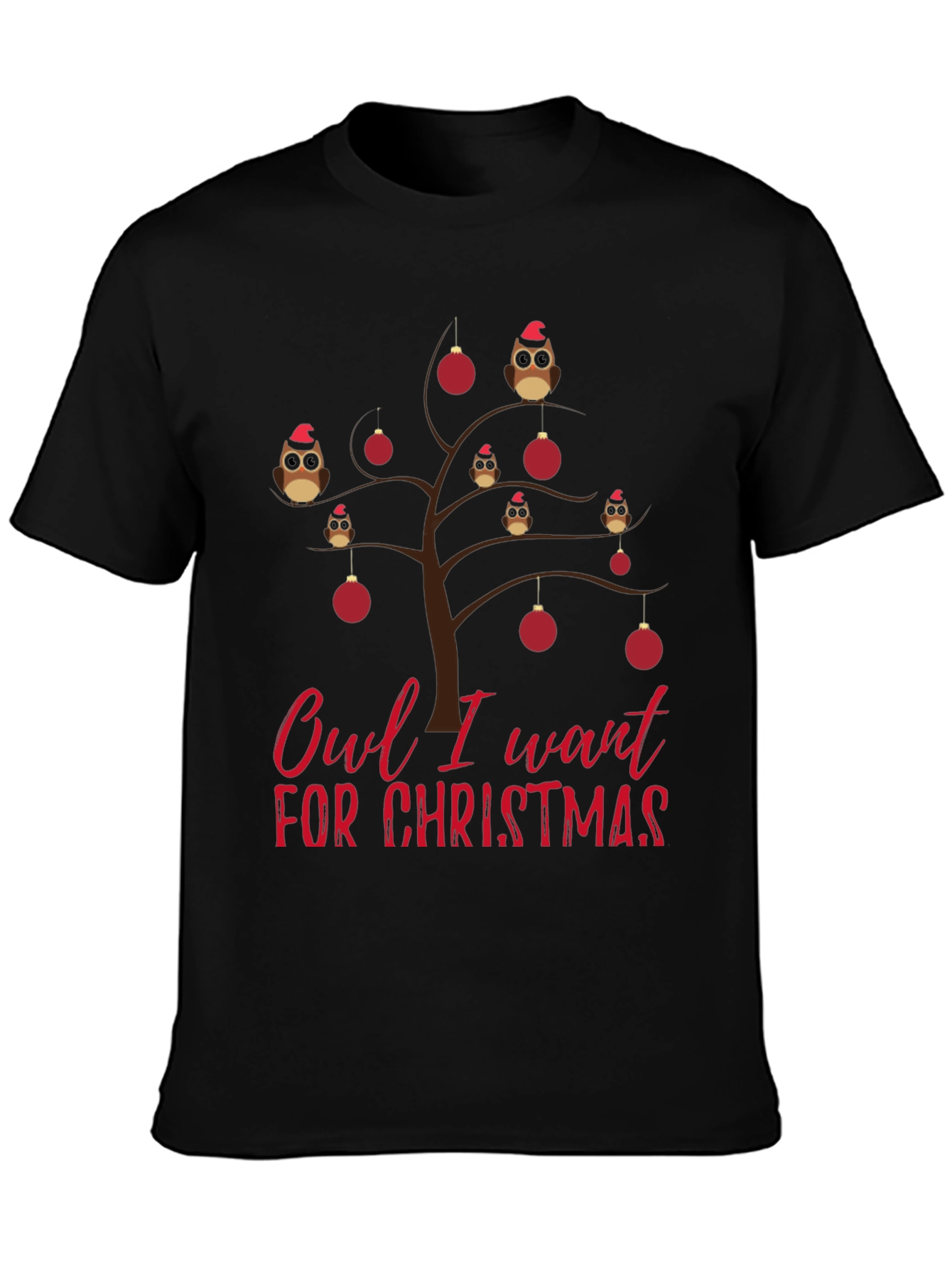 Owl I Want For Christmas Graphic Tee