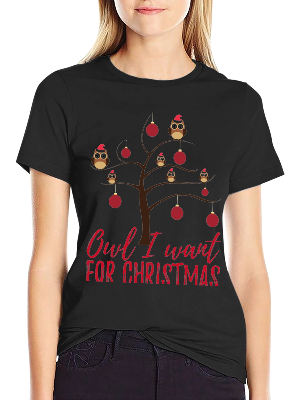 Owl I Want For Christmas Graphic Tee