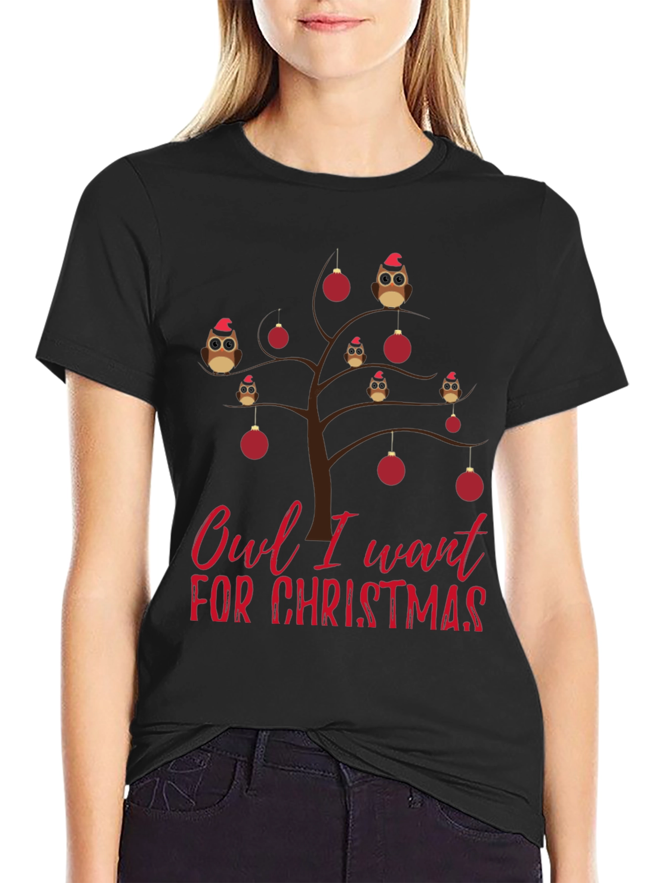 Owl I Want For Christmas Graphic Tee
