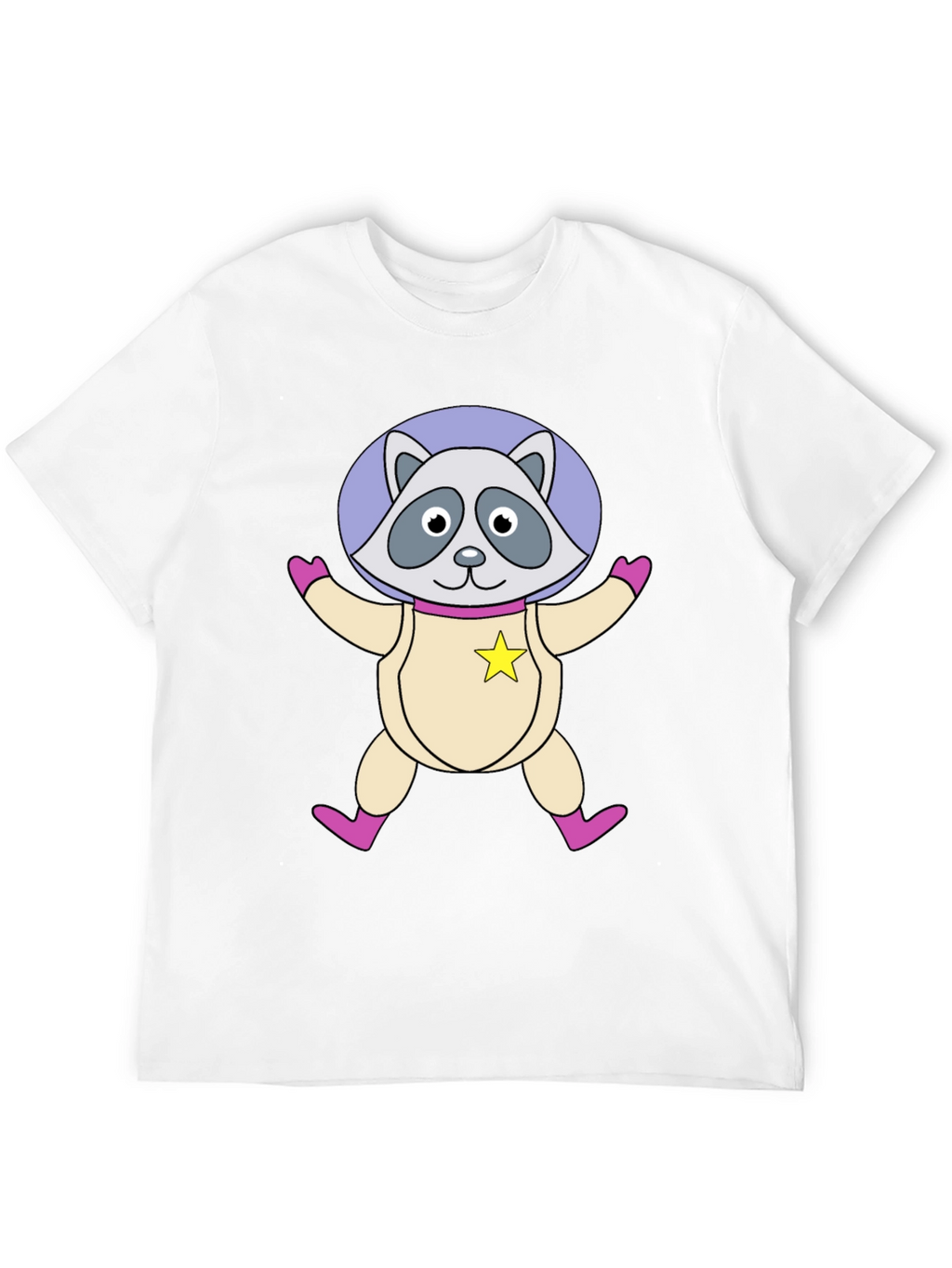 Astronaut Raccoon Black T-Shirt
